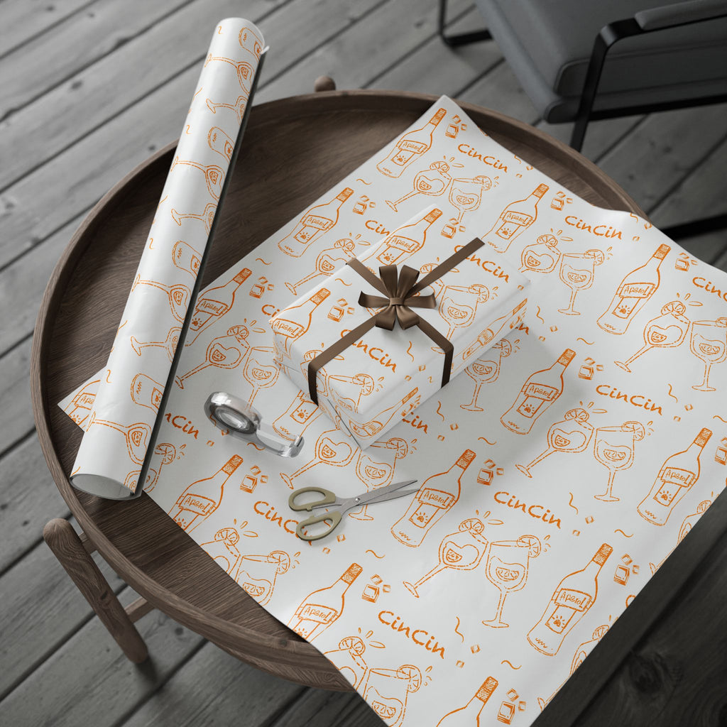 Cin Cin Peel Wrapping Paper Roll — White Cin Cin Brunch Collection Inspired Design
