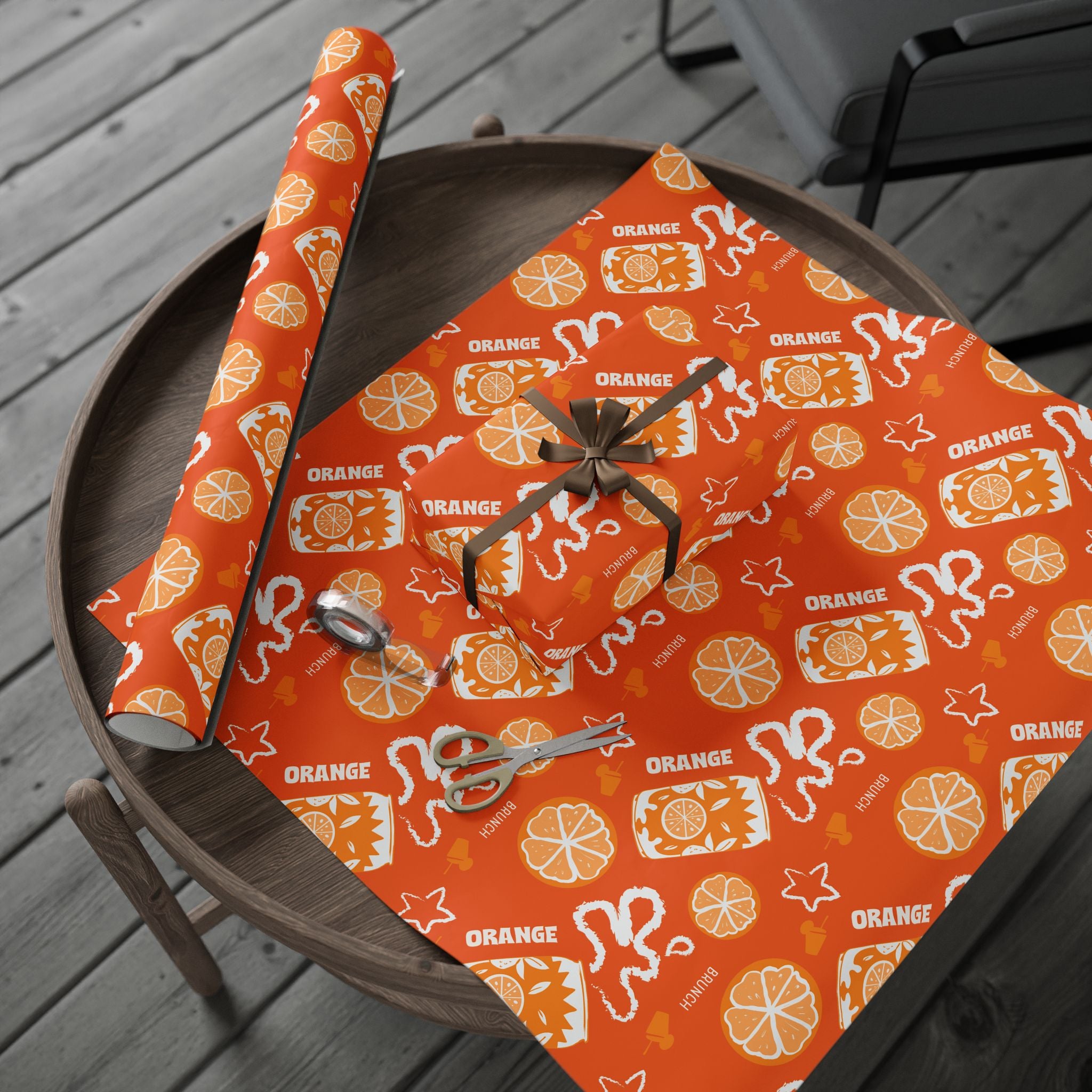 Orange Fruit Brunch Peel Wrapping Paper Roll — Orange Fruit Brunch Collection Inspired Design