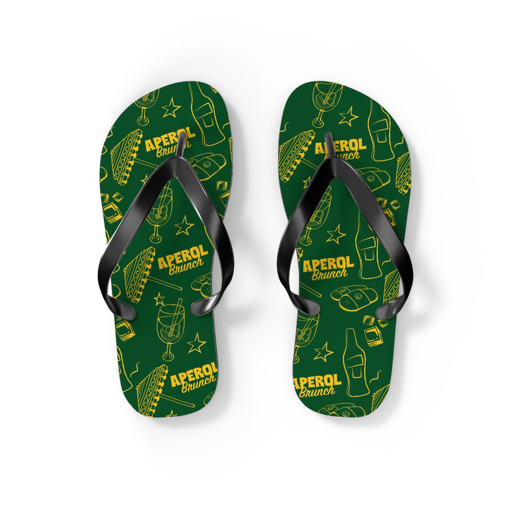 Aperol Spritz Flip Flops — Green Brunch Aperol Inspired Design