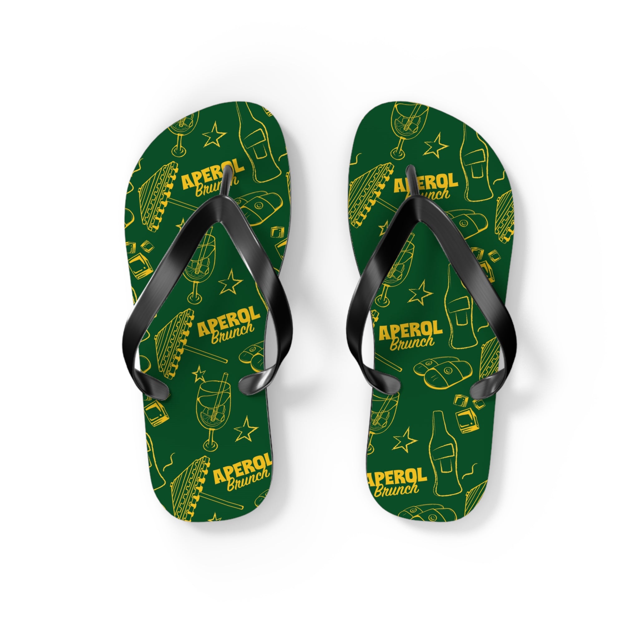 Aperol Spritz Flip Flops — Green Brunch Aperol Inspired Design