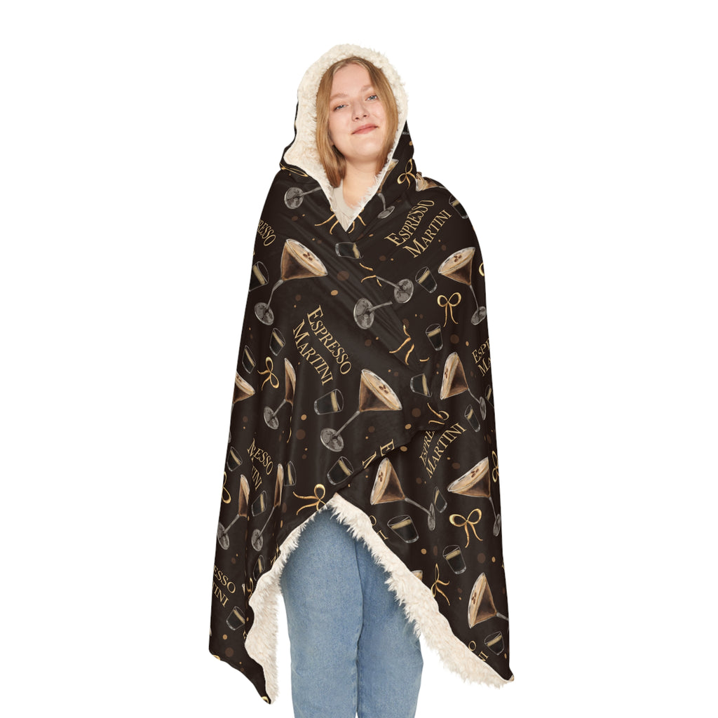 Espresso Martini Hooded Throw Blanket — Dark Brown Espresso Collection Inspired Design