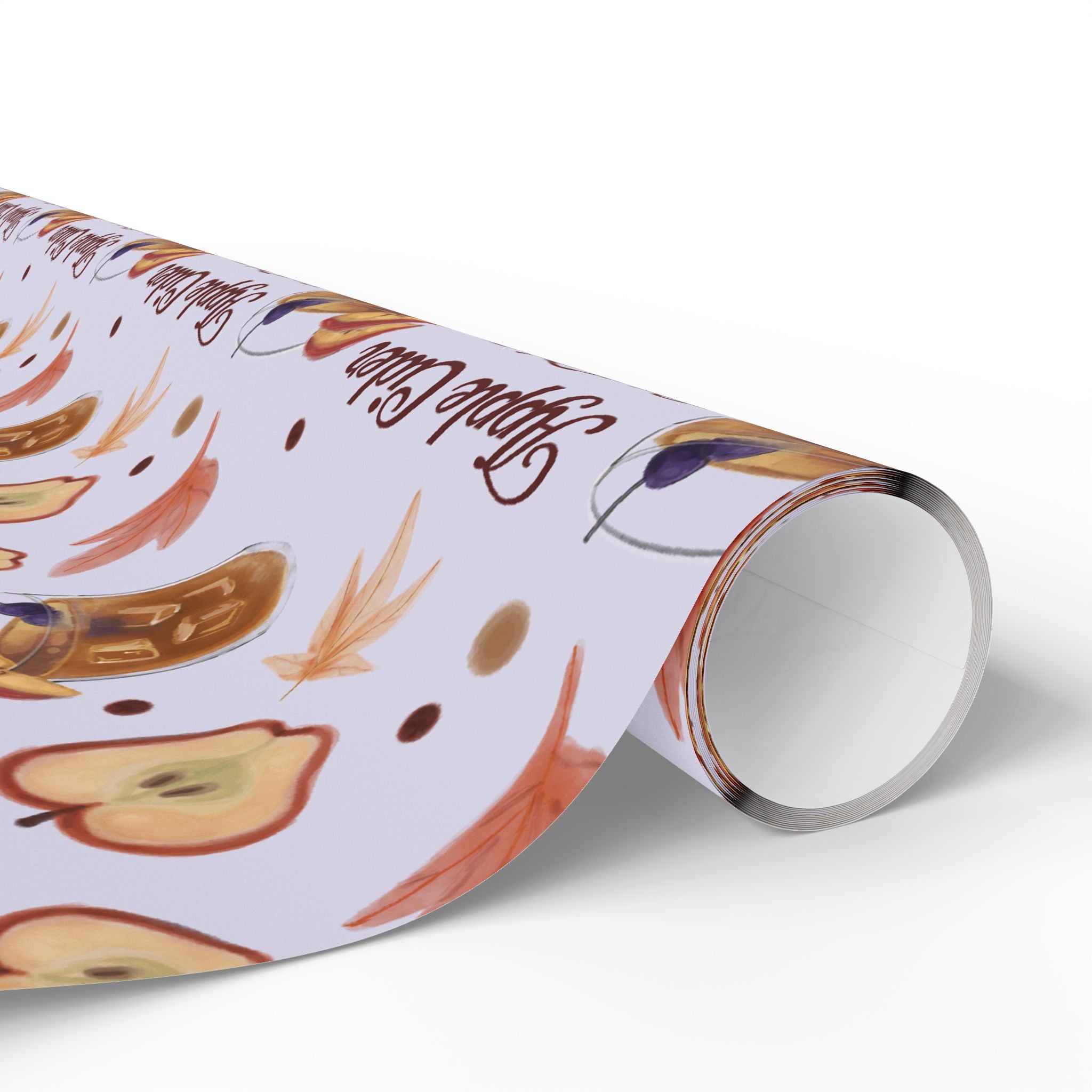 Apple Cider Old Fashioned Wrapping Paper Roll — Light Violet Apple Cider Collection Inspired Design