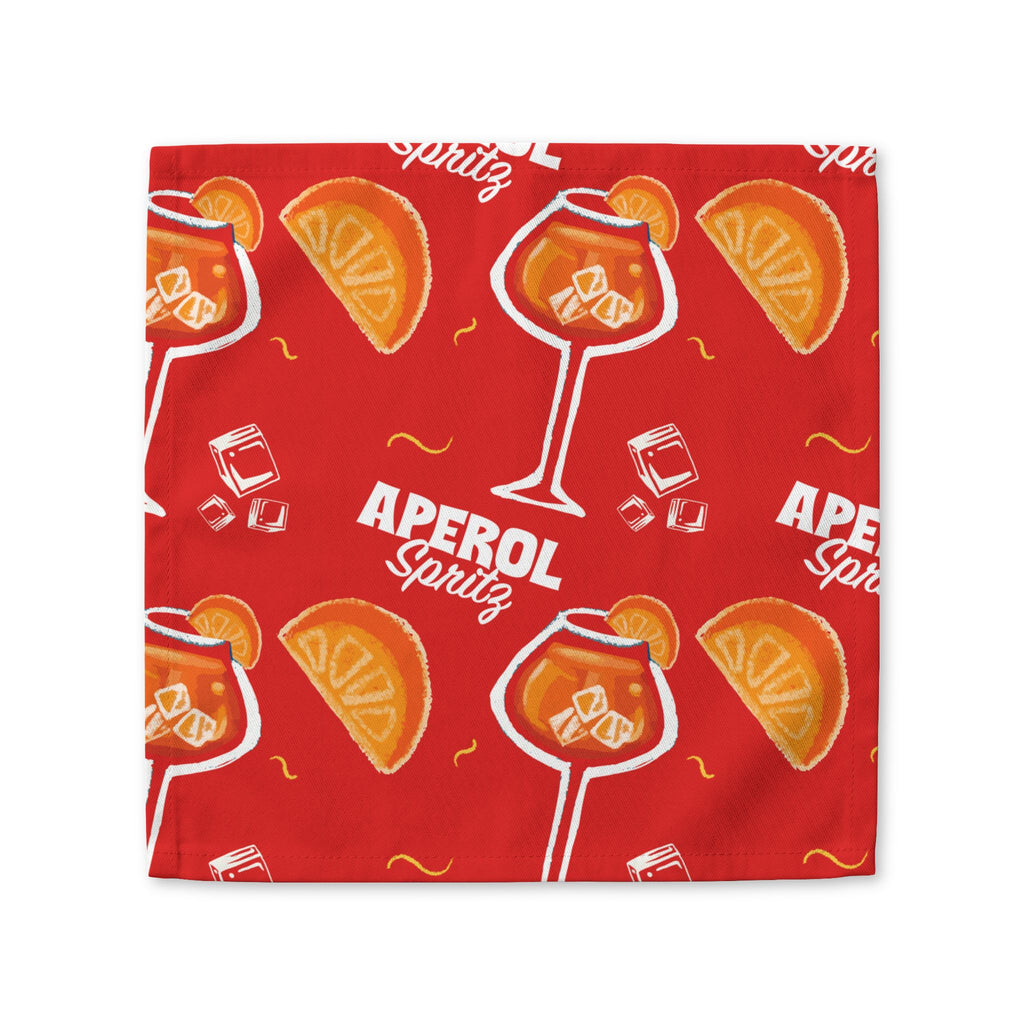 Aperol Spritz Cotton Napkin — Red Citrus Brunch Table Decor