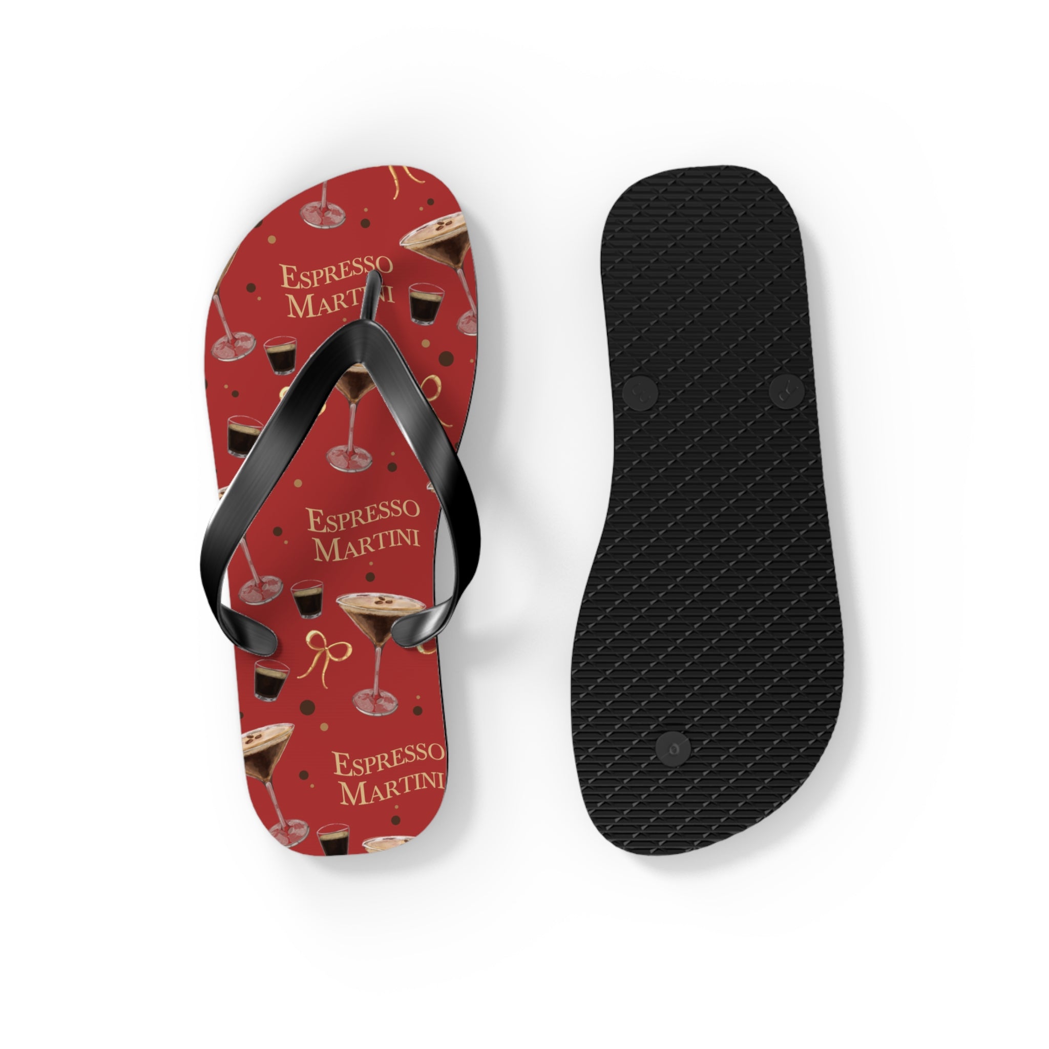 Espresso Martini Flip Flops — Red Espresso Collection Inspired Design