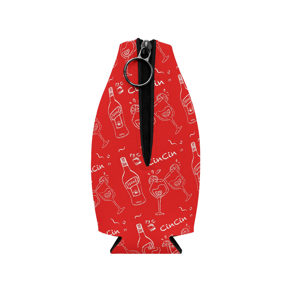 Cin Cin Zip-Up Bottle Cooler Sleeve - Red Cin Cin Collection Inspired Design
