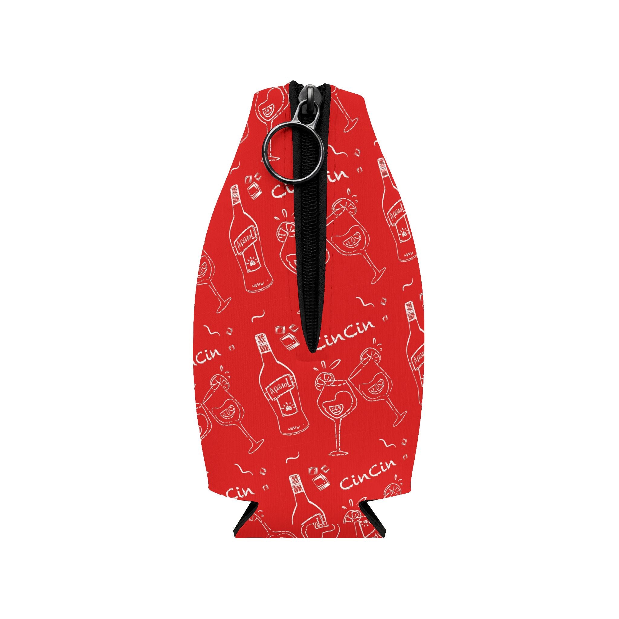 Cin Cin Zip-Up Bottle Cooler Sleeve - Red Cin Cin Collection Inspired Design