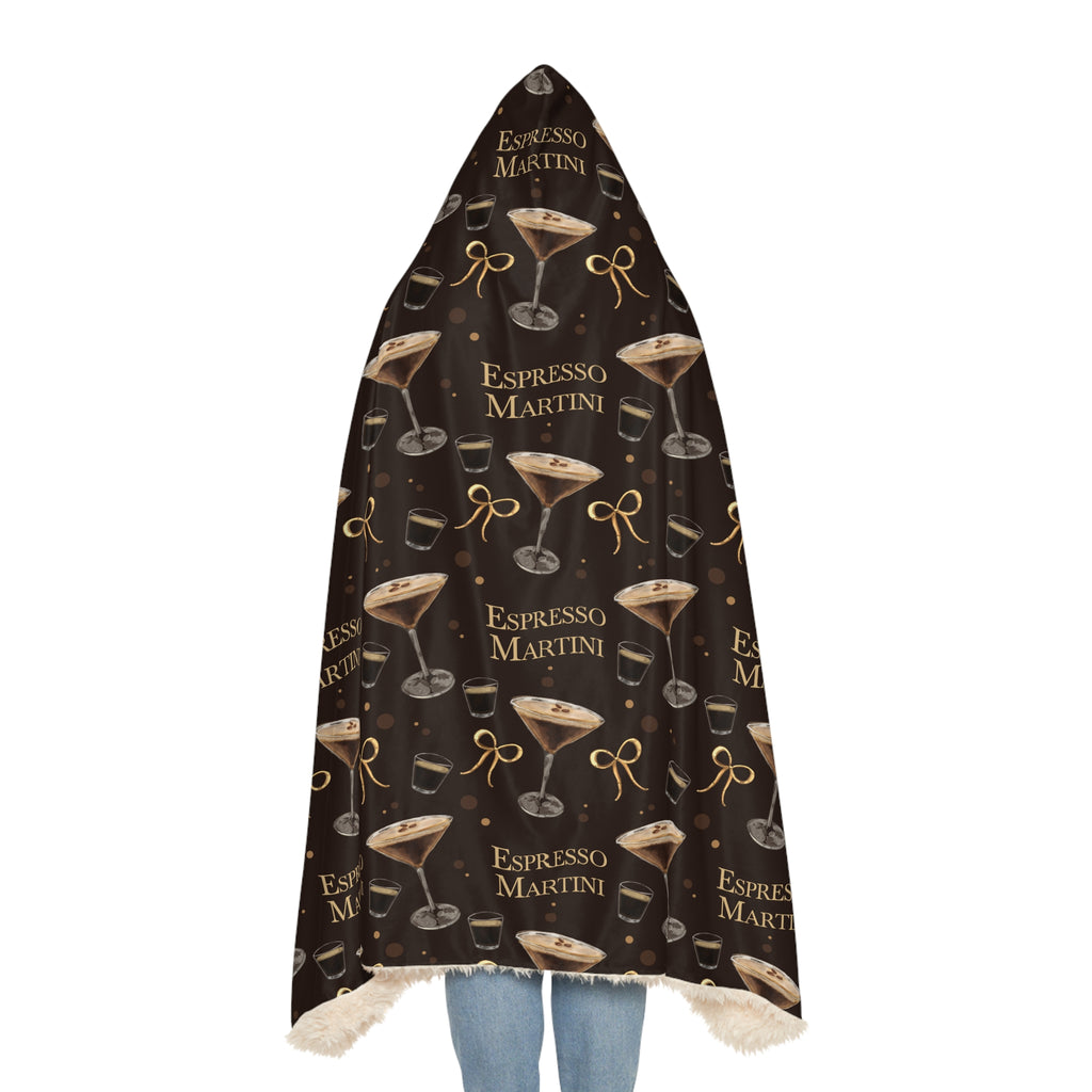 Espresso Martini Hooded Throw Blanket — Dark Brown Espresso Collection Inspired Design