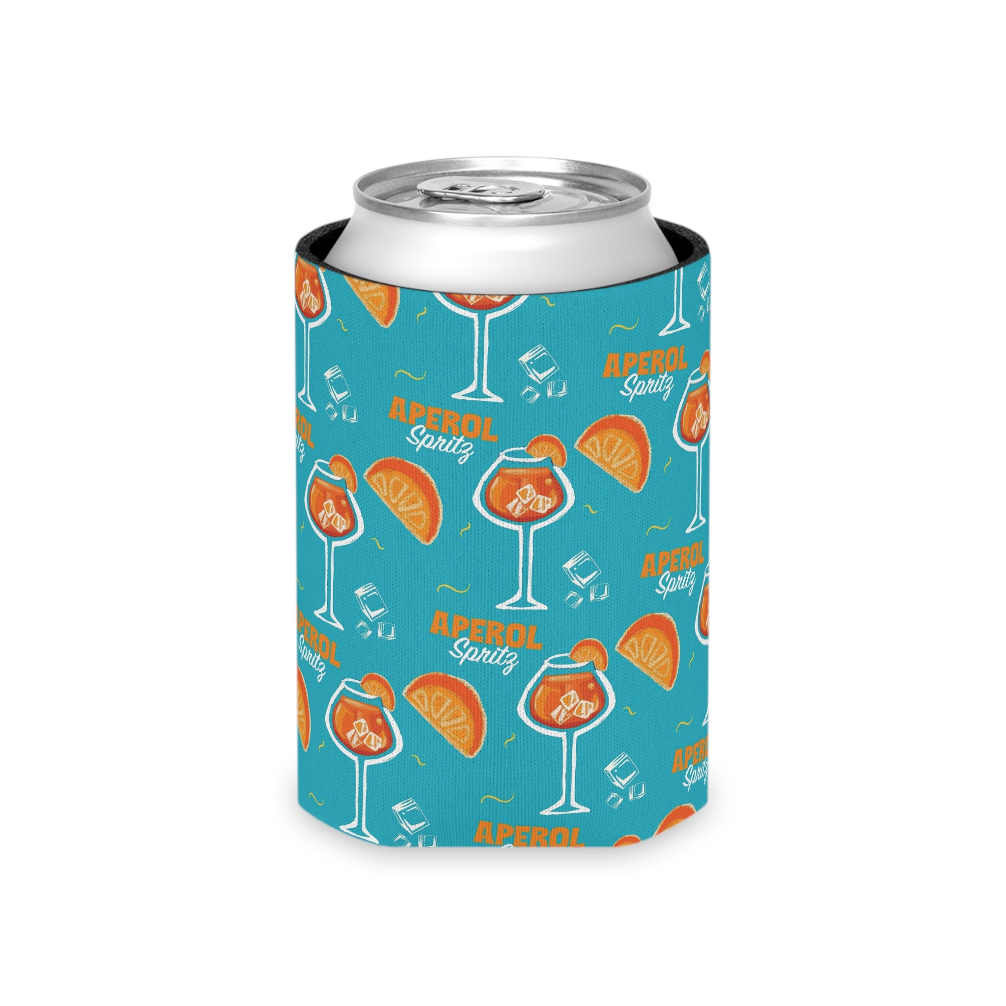 Aperol Spritz Can Cooler — Turquoise Aperol Inspired Design