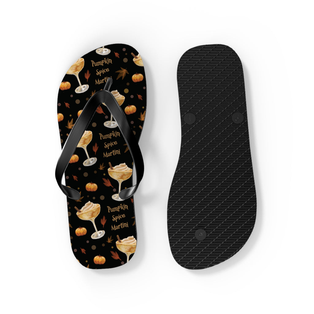 Pumpkin Spice Martini Flip Flops — Black Pumpkin Collection Inspired Design