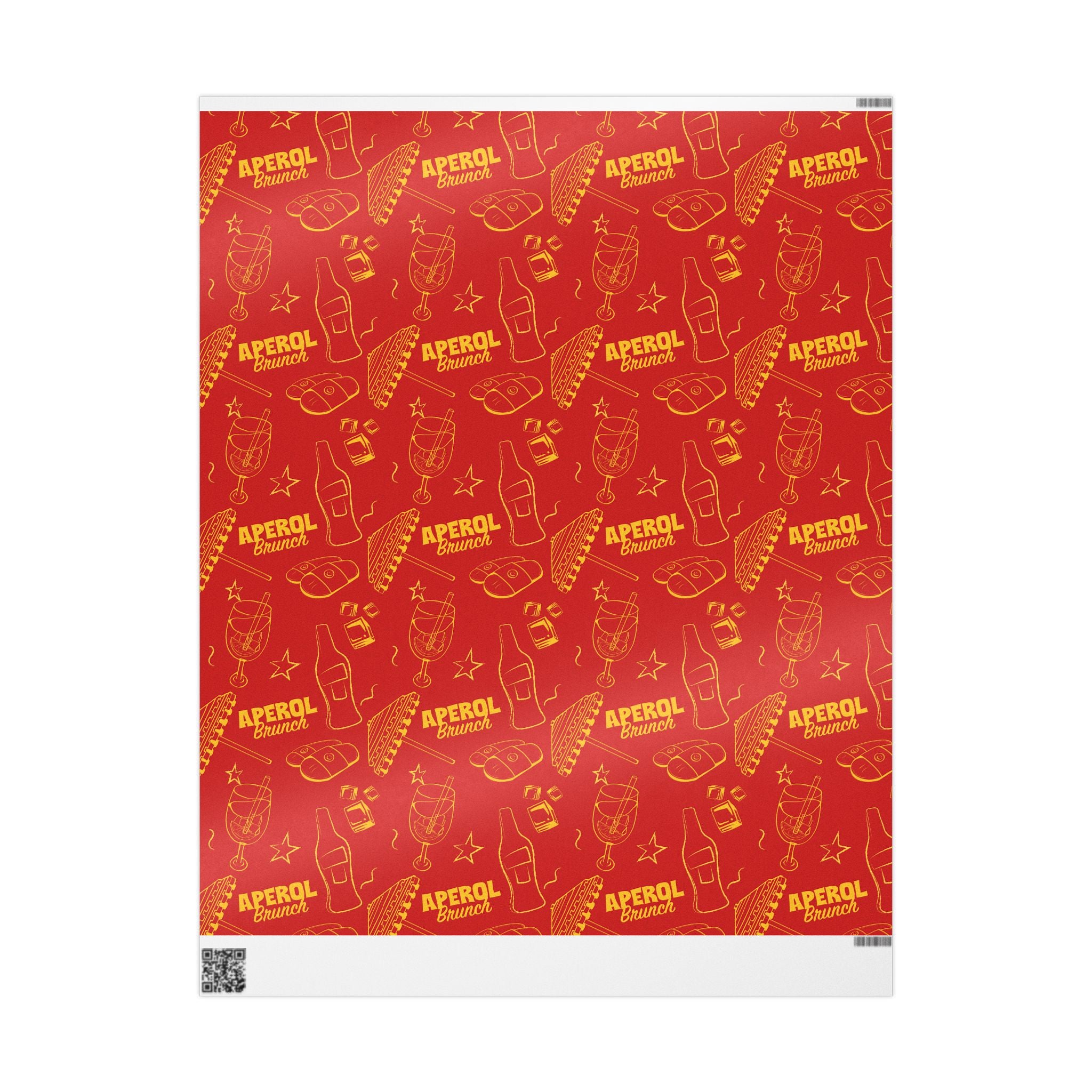 Aperol Brunch Peel Wrapping Paper Roll — Red Brunch Collection Inspired Design
