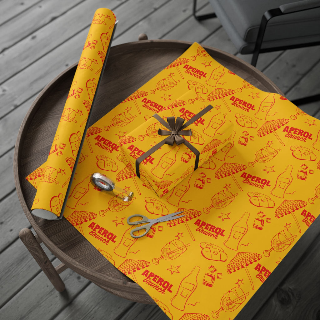 Aperol Brunch Peel Wrapping Paper Roll — Aperol Yellow Collection Inspired Design