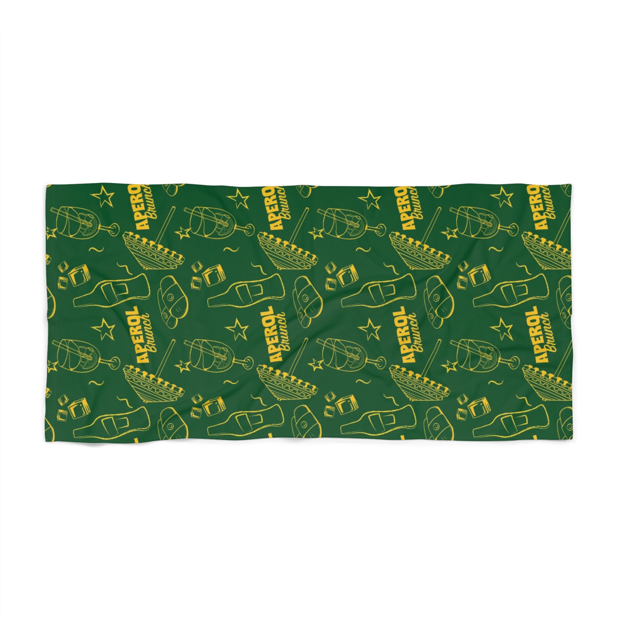 Aperol Brunch Beach Towel – Tropical Green Summer Towel