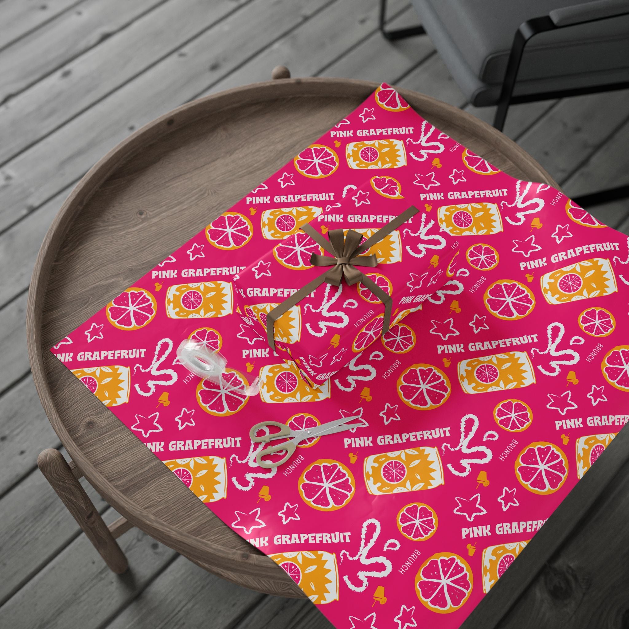 Grapefruit Fruit Brunch Peel Wrapping Paper Roll — Pink Grapefruit Brunch Collection Inspired Design