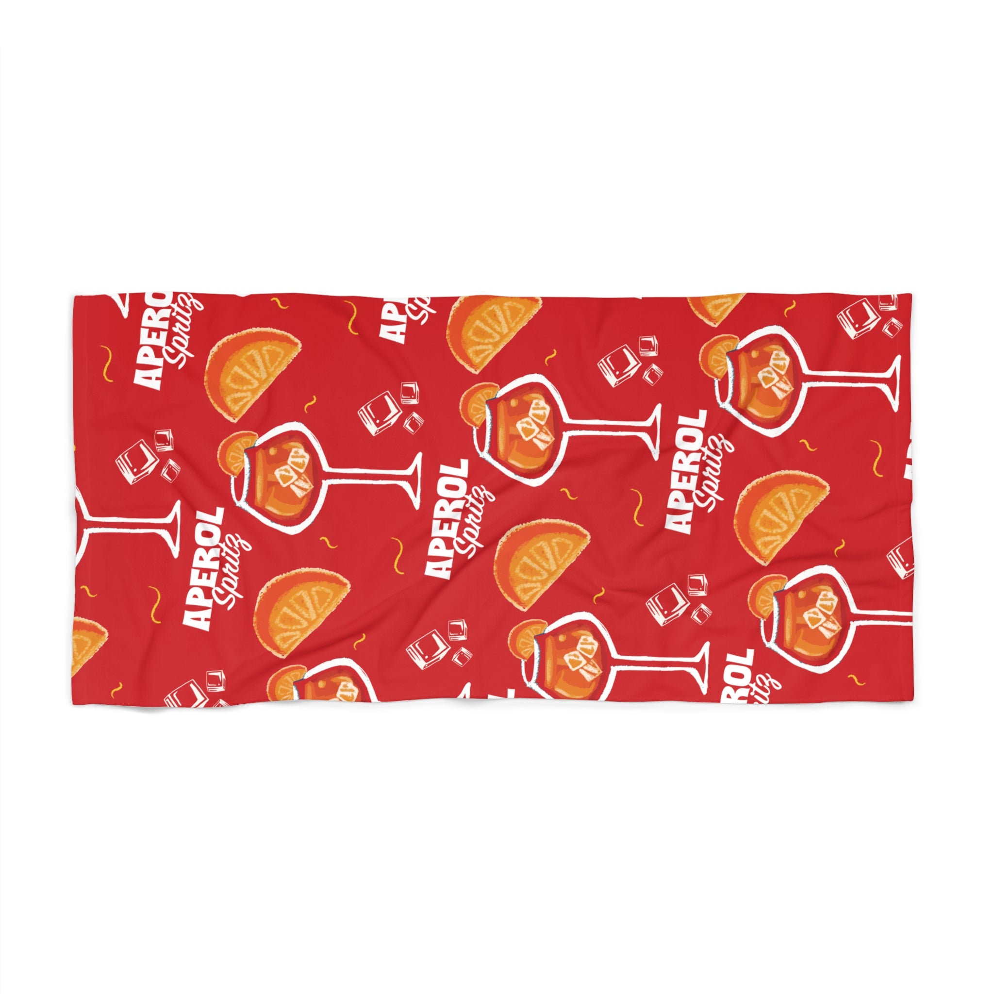 Aperol Spritz Beach Towel – Red Aperol Inspired Design