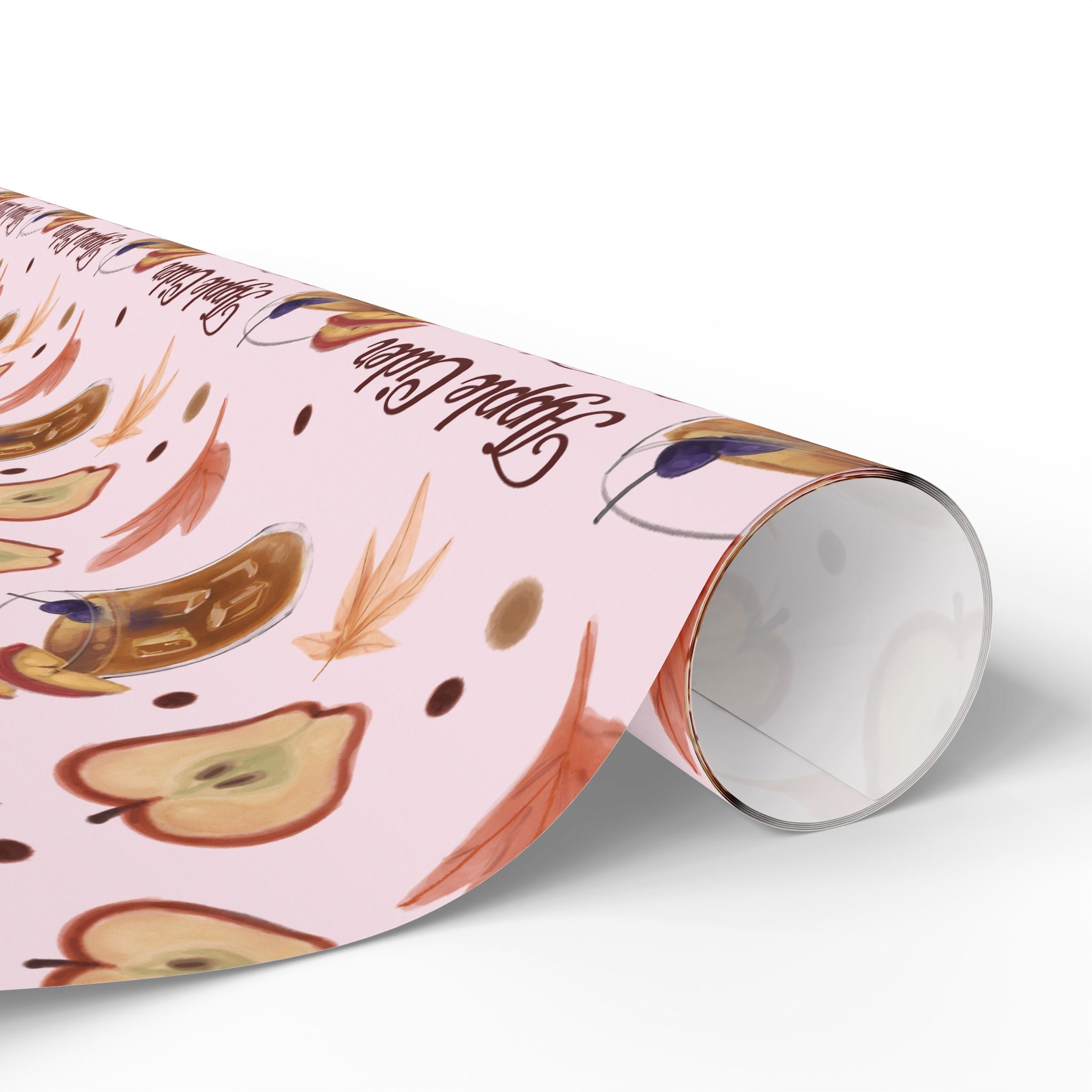 Apple Cider Old Fashioned Wrapping Paper Roll — Light Pink Apple Cider Collection Inspired Design