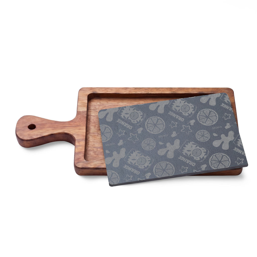 Orange Brunch Acacia Charcuterie Board Set