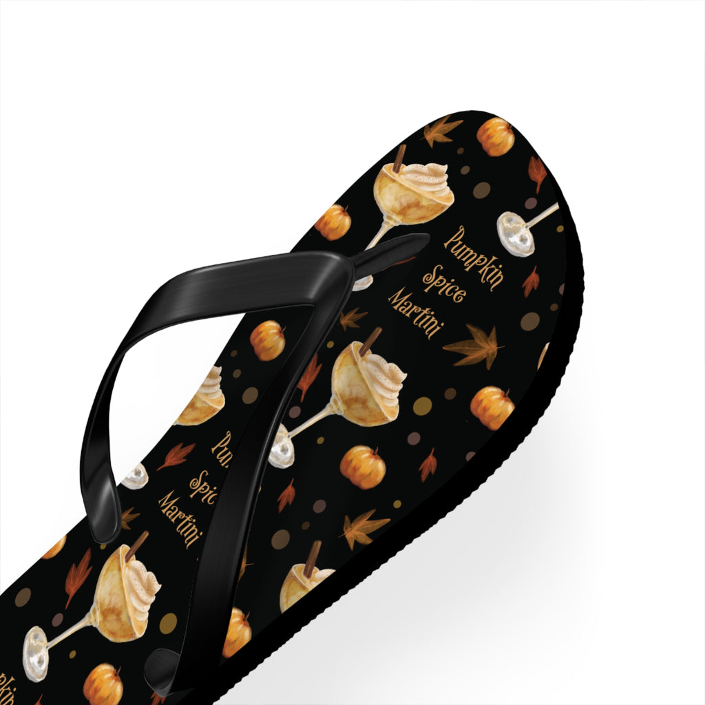 Pumpkin Spice Martini Flip Flops — Black Pumpkin Collection Inspired Design