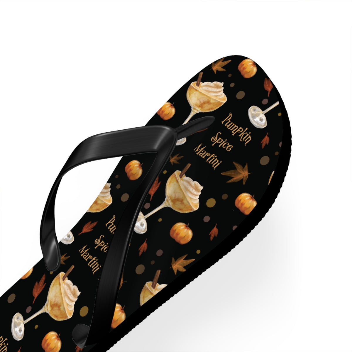 Pumpkin Spice Martini Flip Flops — Black Pumpkin Collection Inspired Design