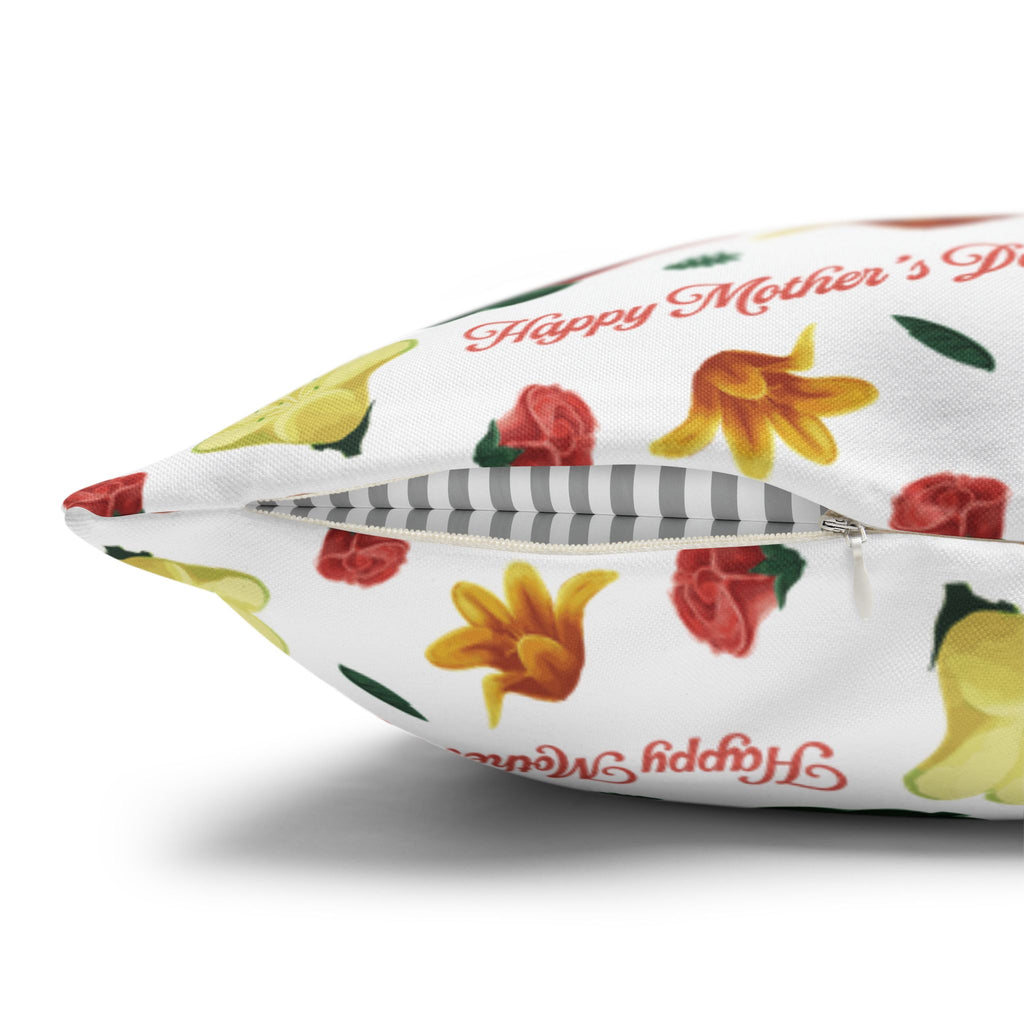 Gift for Mom Floral Throw Pillow Cover – Mother’s Day Botanical Cushion | Spring Home Decor