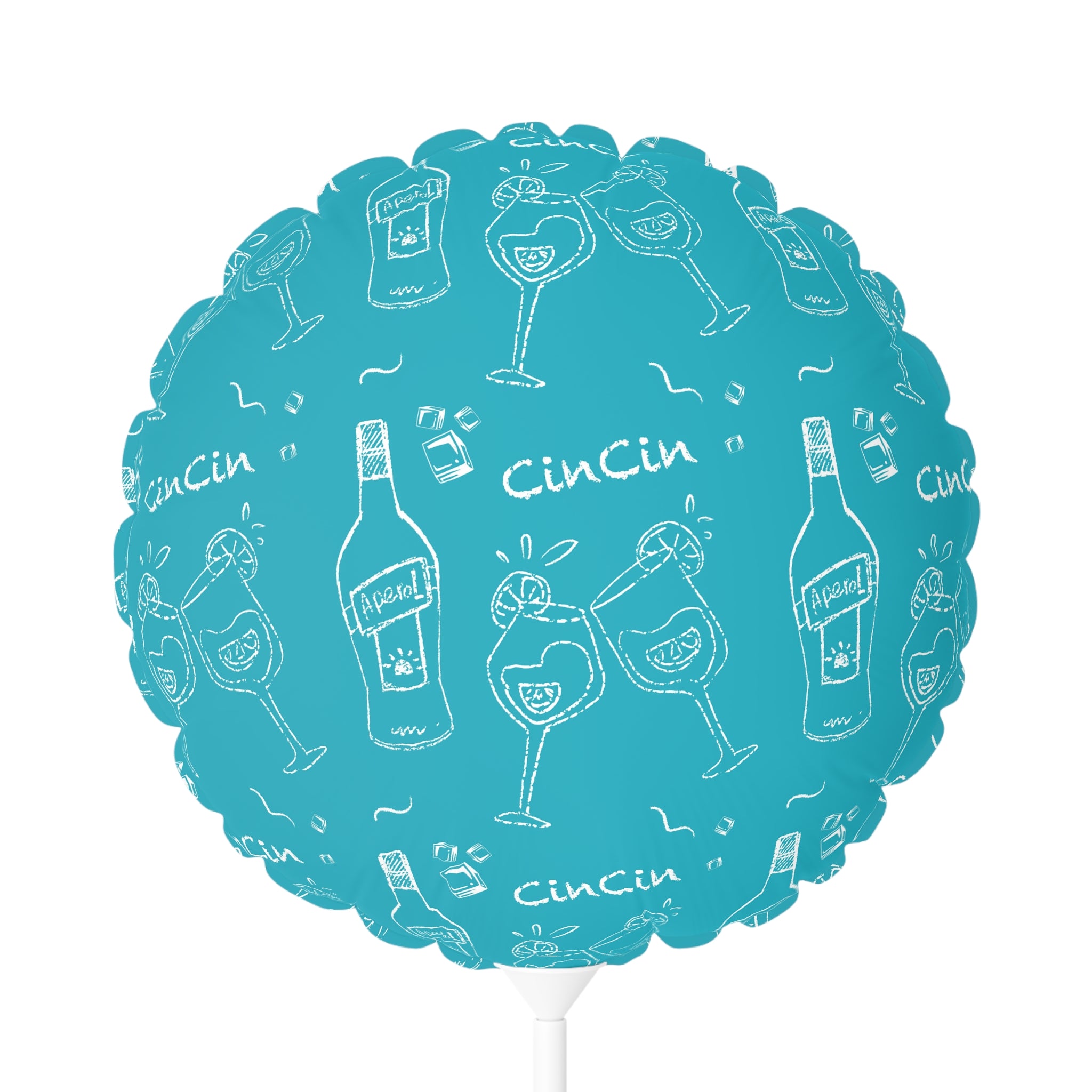 Cin Cin 11" Round Balloon — Turquoise Cin Cin Brunch Collection Inspired Design