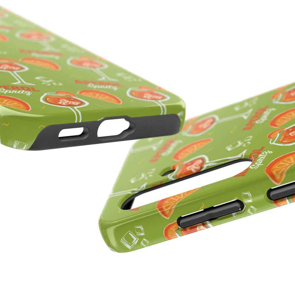 Aperol Spritz Pattern Tough Phone Case — Green Spritz Collection Inspired Design
