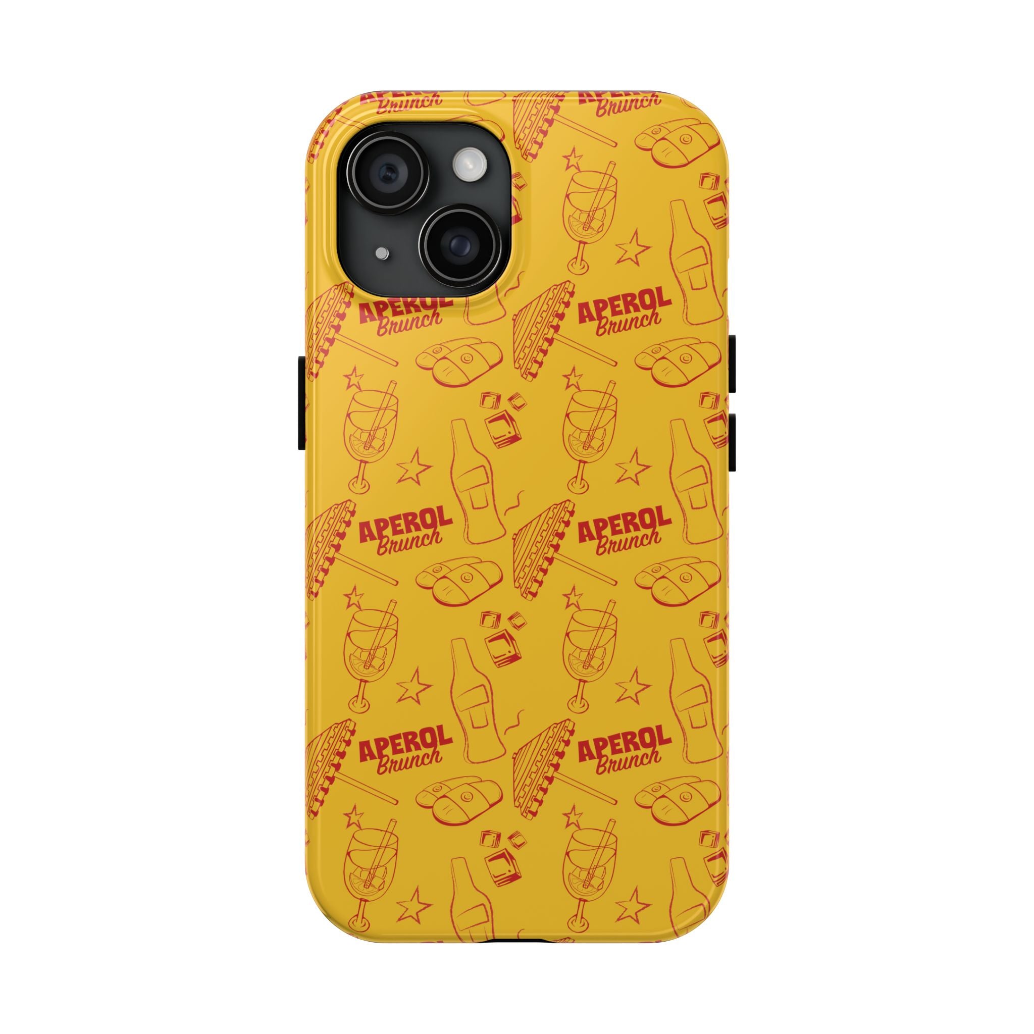 Aperol Brunch Tough Phone Case — Aperol Yellow Patterned Protective Cover