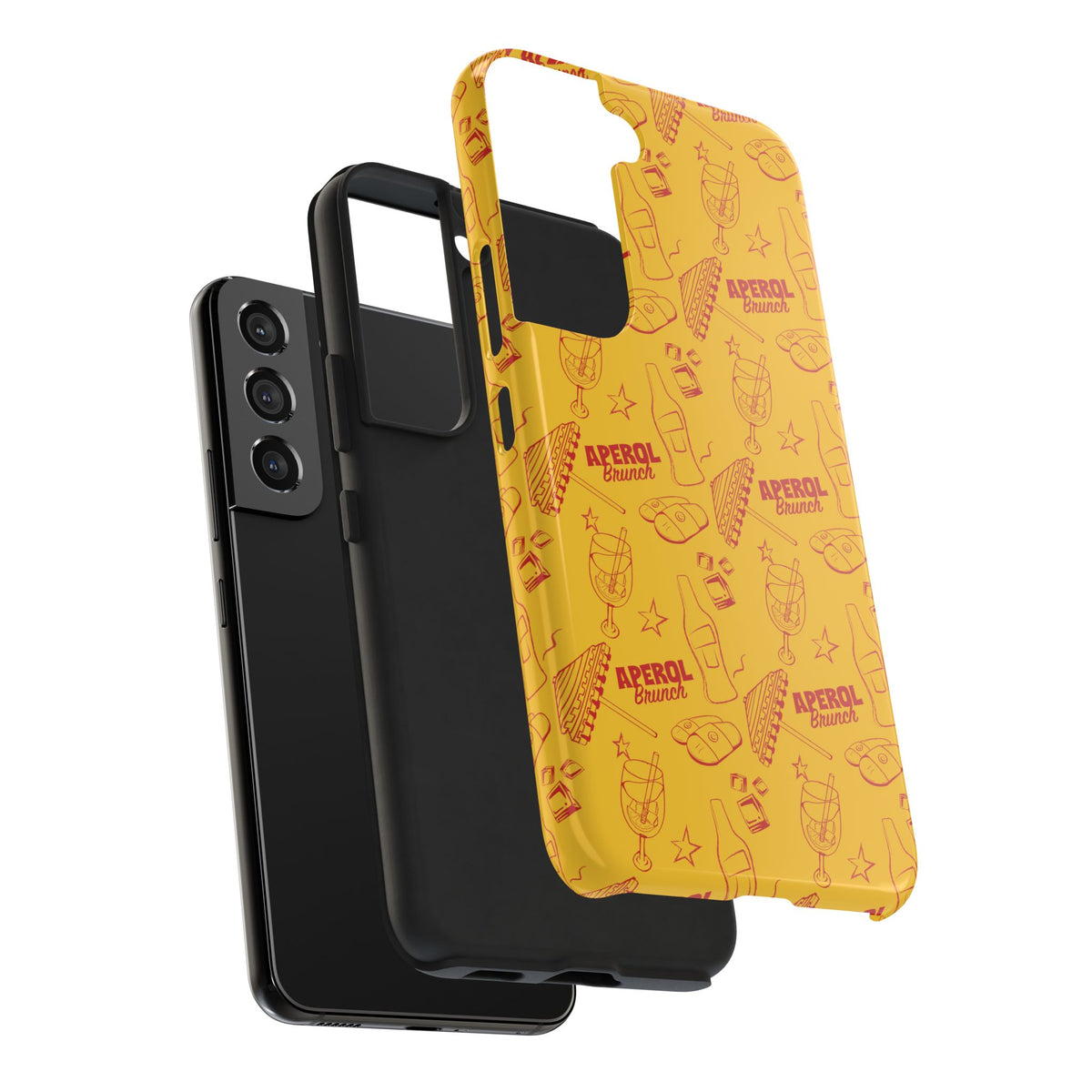 Aperol Brunch Tough Phone Case — Aperol Yellow Patterned Protective Cover
