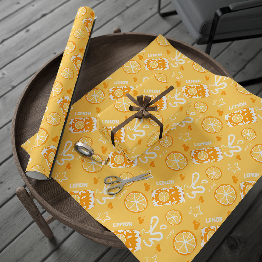 Lemon Fruit Brunch Peel Wrapping Paper Roll — Lemon Brunch Collection Inspired Design