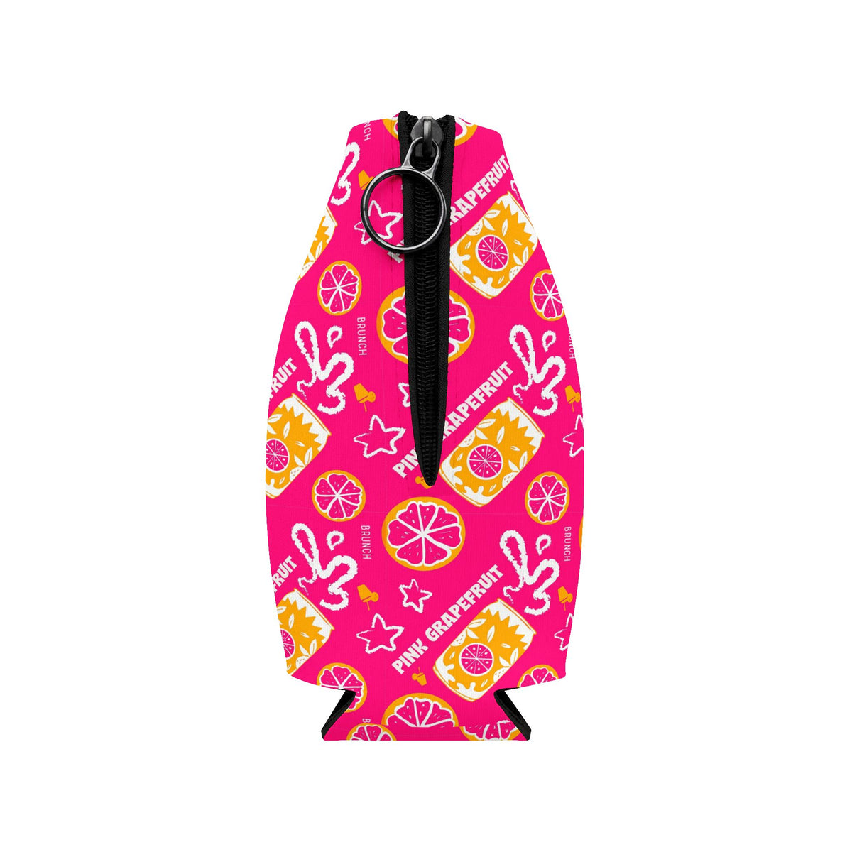 Pink Grapefruit Fruit Brunch Zip-Up Bottle Cooler Sleeve - Pink Grapefruit Collection Inspired Design