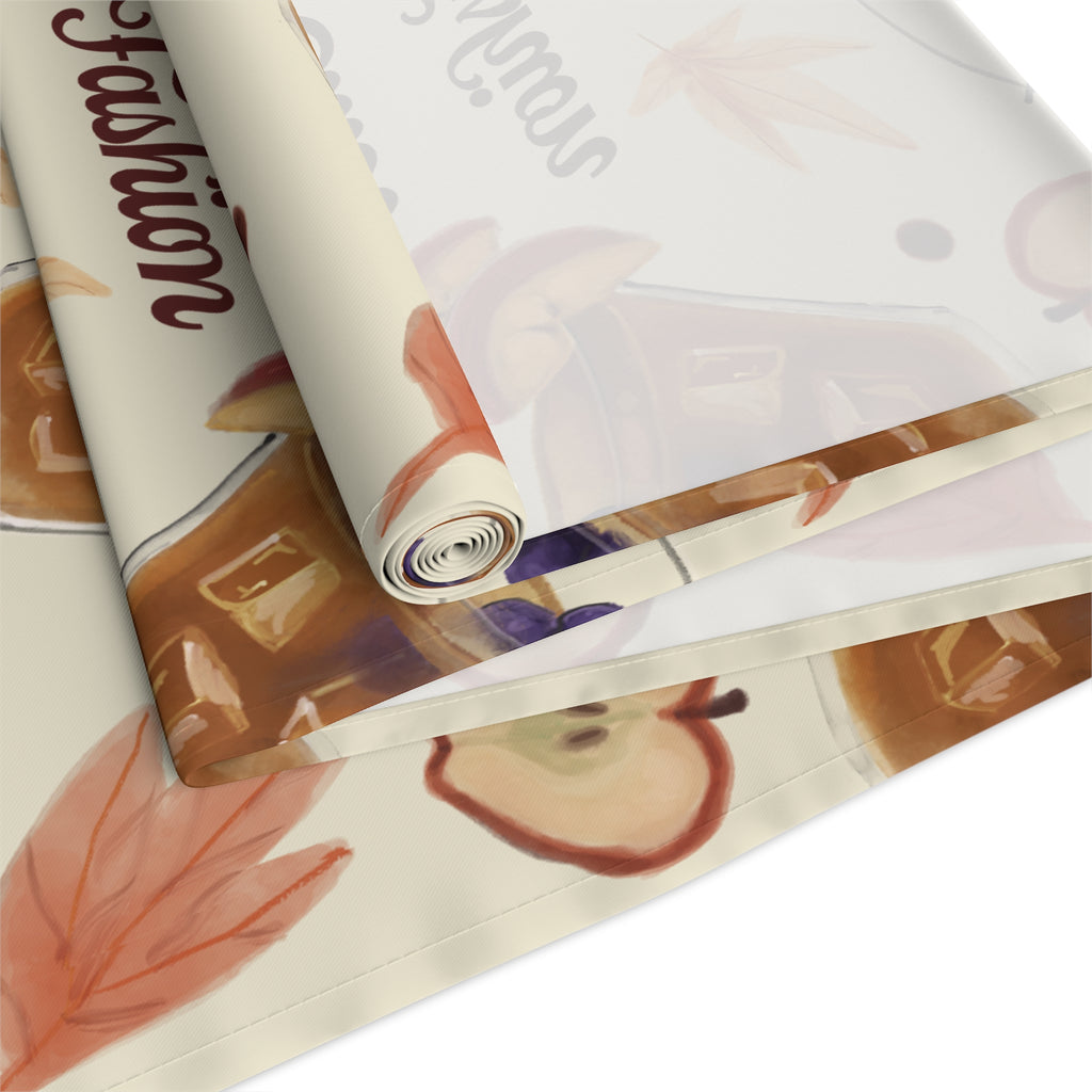 Apple Cider Old Fashioned Table Runner — Beige Apple Cider Collection Inspired Design