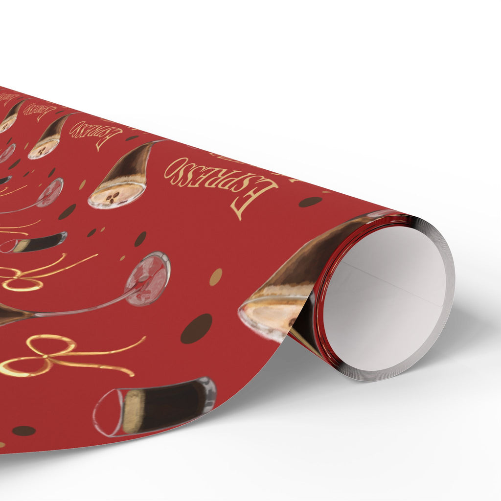 Espresso Martini Wrapping Paper Roll — Red Espresso Collection Inspired Design