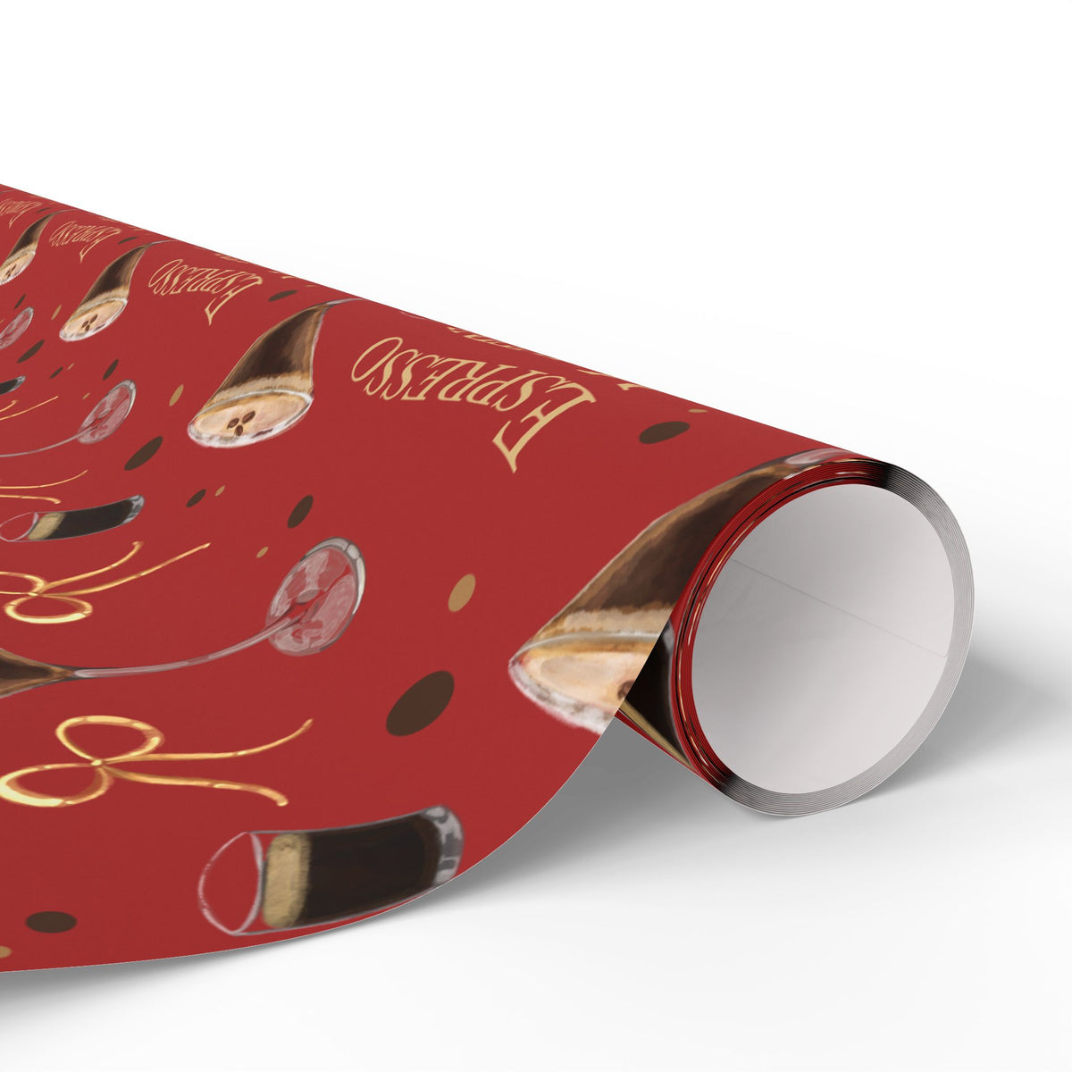 Espresso Martini Wrapping Paper Roll — Red Espresso Collection Inspired Design