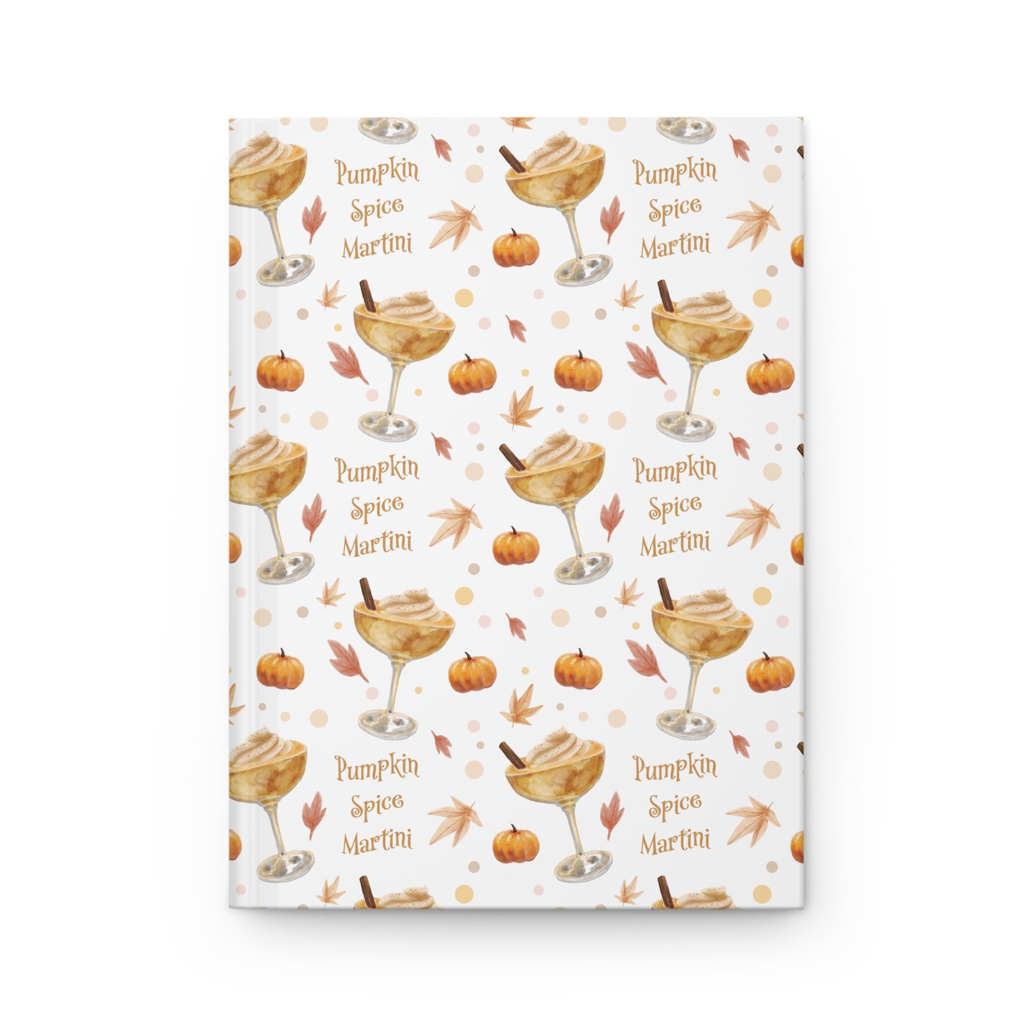 Pumpkin Spice Martini Hardcover Journal — White Pumpkin Collection Inspired Design