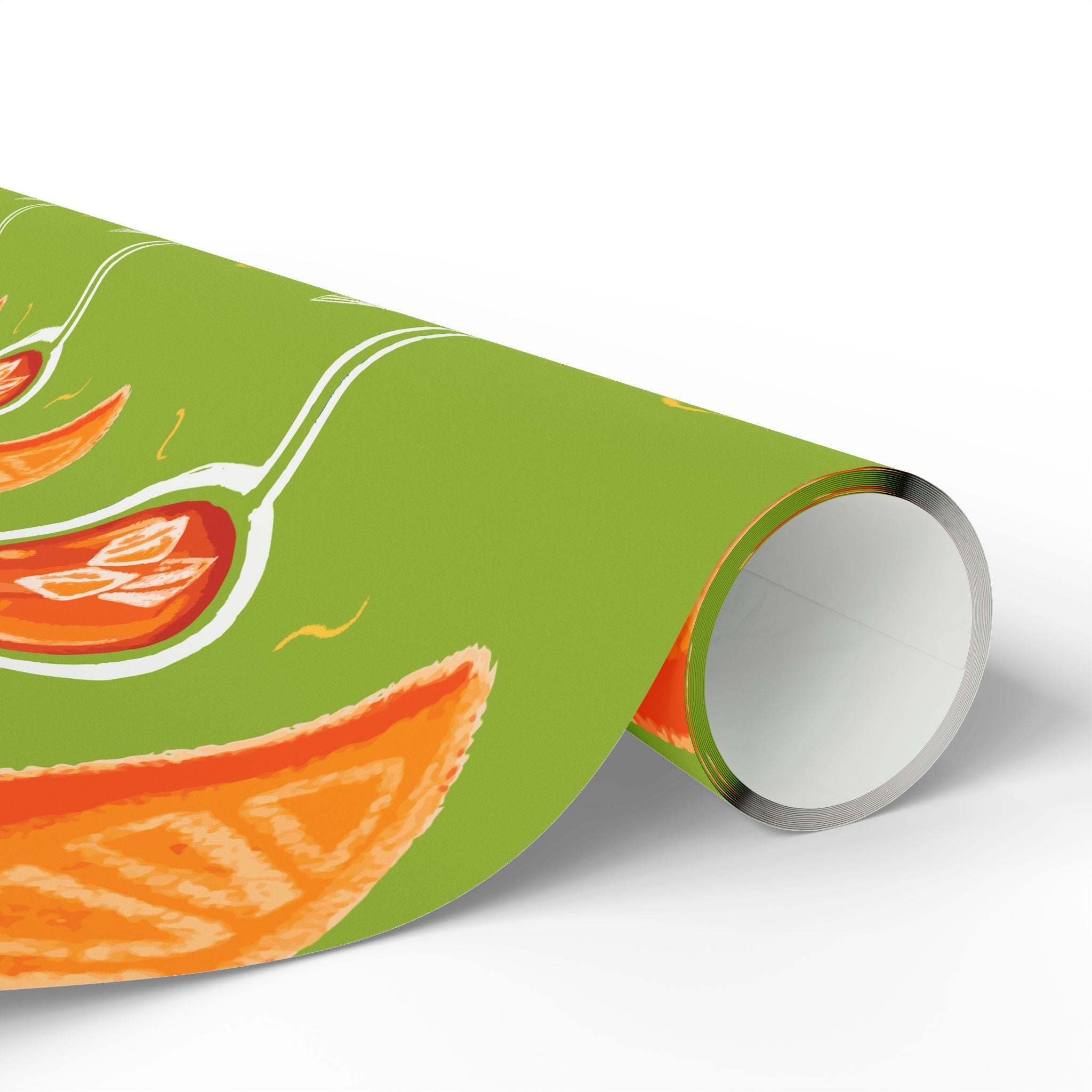 Aperol Spritz Peel Wrapping Paper Roll — Green Spritz Collection Inspired Design