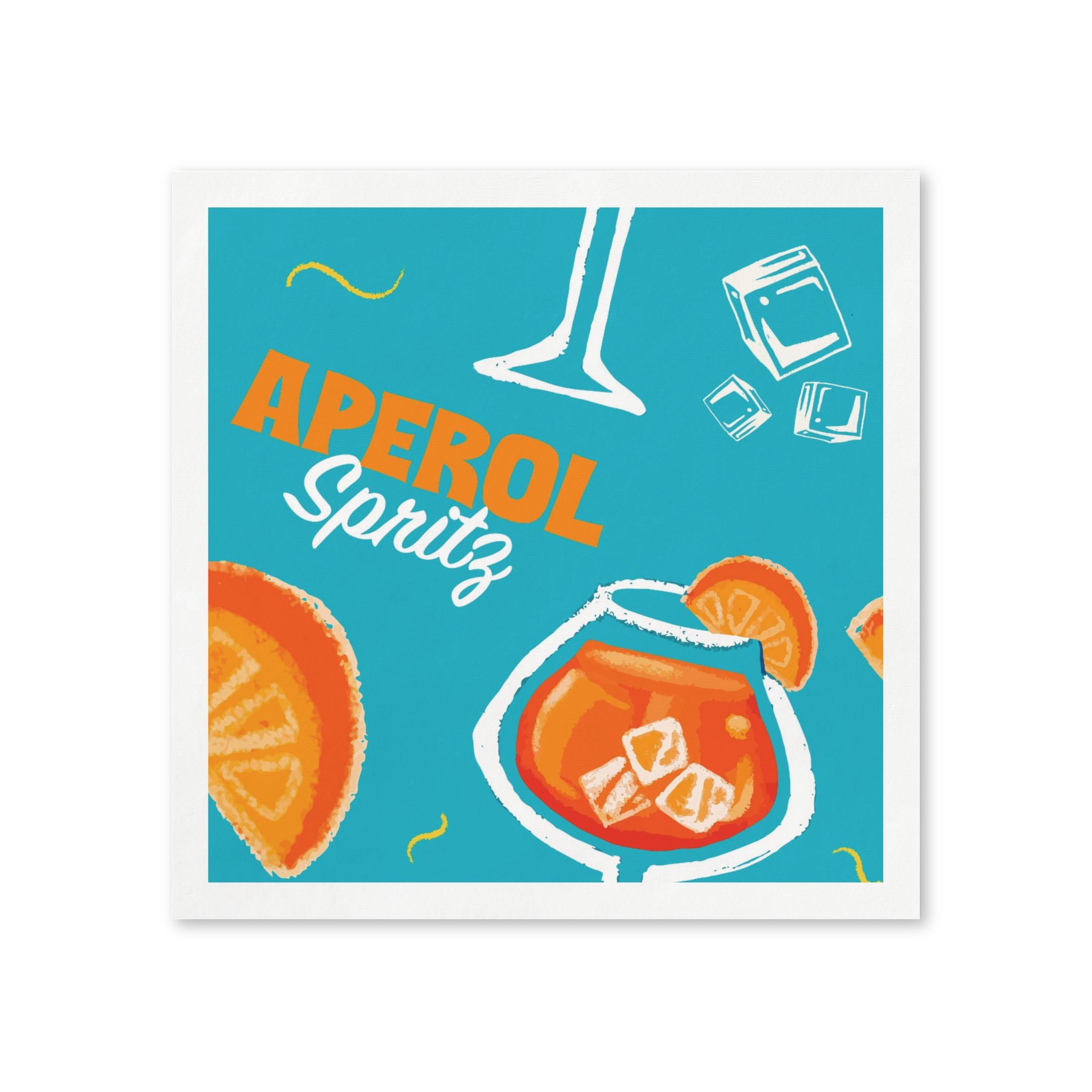 Aperol Brunch Cocktail Napkins (Pack of 50) – Turquoise Paper Napkins, Cocktail Party Decor, Brunch Beverage Napkins, Hostess Gift