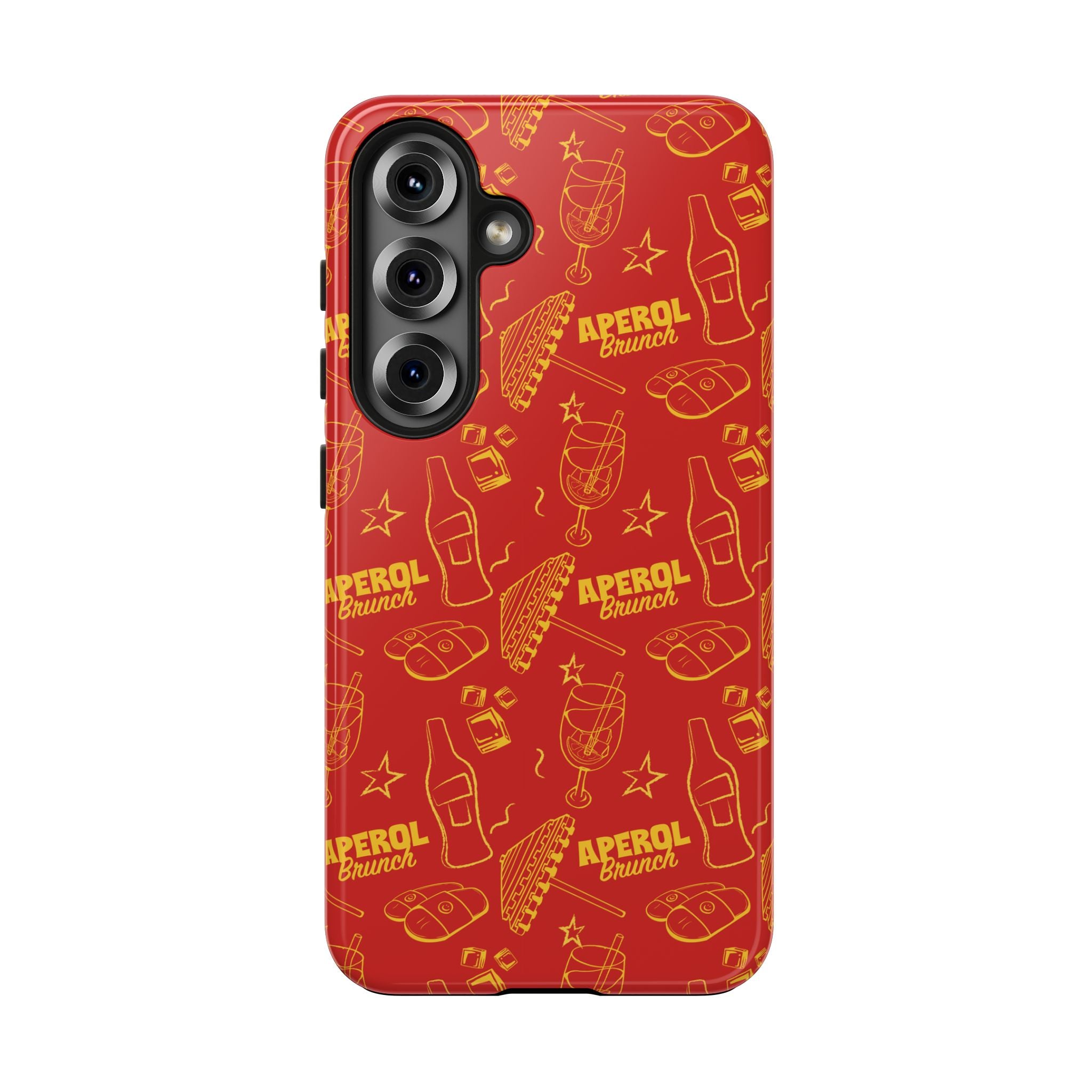 Red Aperol Brunch Tough Phone Case — Citrus Cocktail Protective Cover