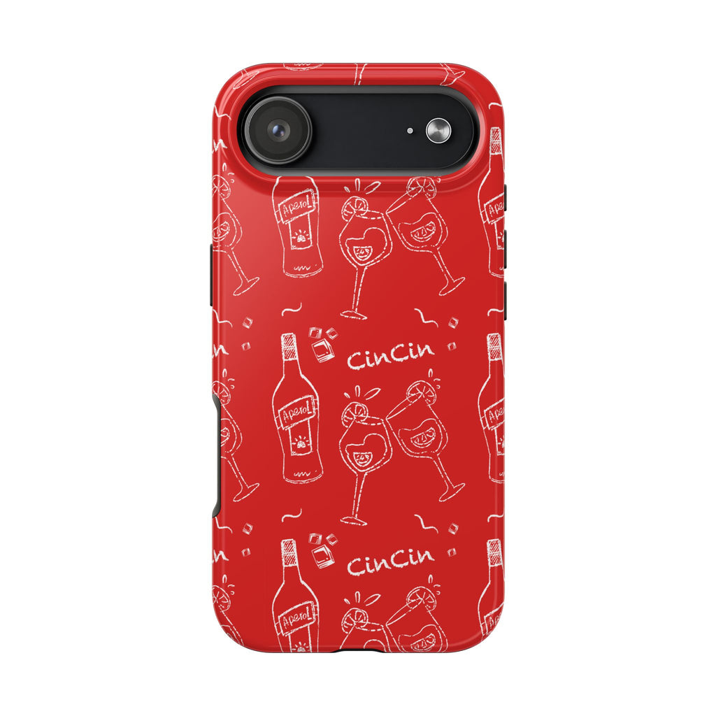 Cin Cin Spritz Tough Phone Case — Red Citrus Cocktail Pattern