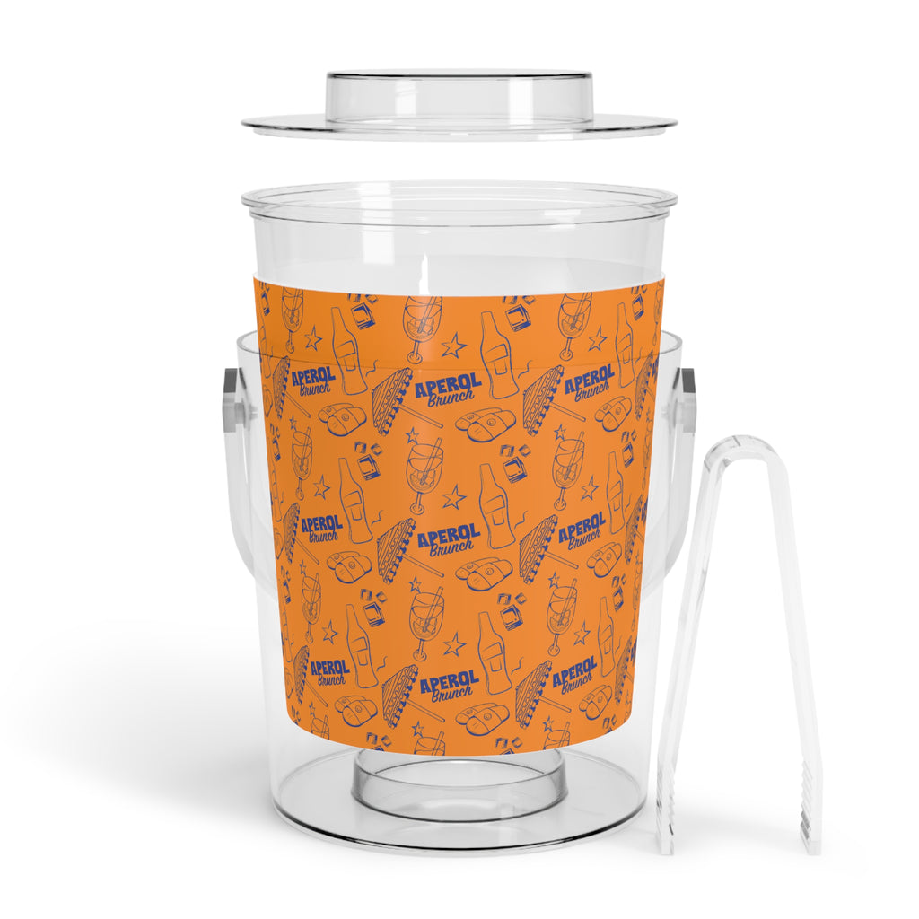 Aperol Spritz Ice Bucket with Tongs — Orange Brunch Collection Inspired Design