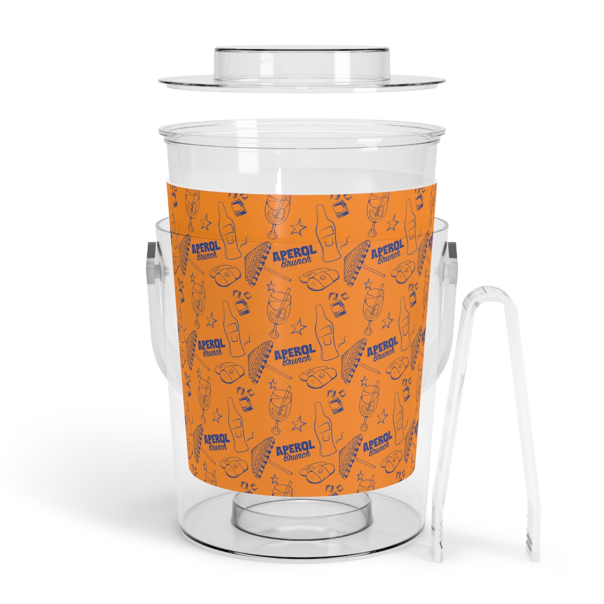 Aperol Spritz Ice Bucket with Tongs — Orange Brunch Collection Inspired Design