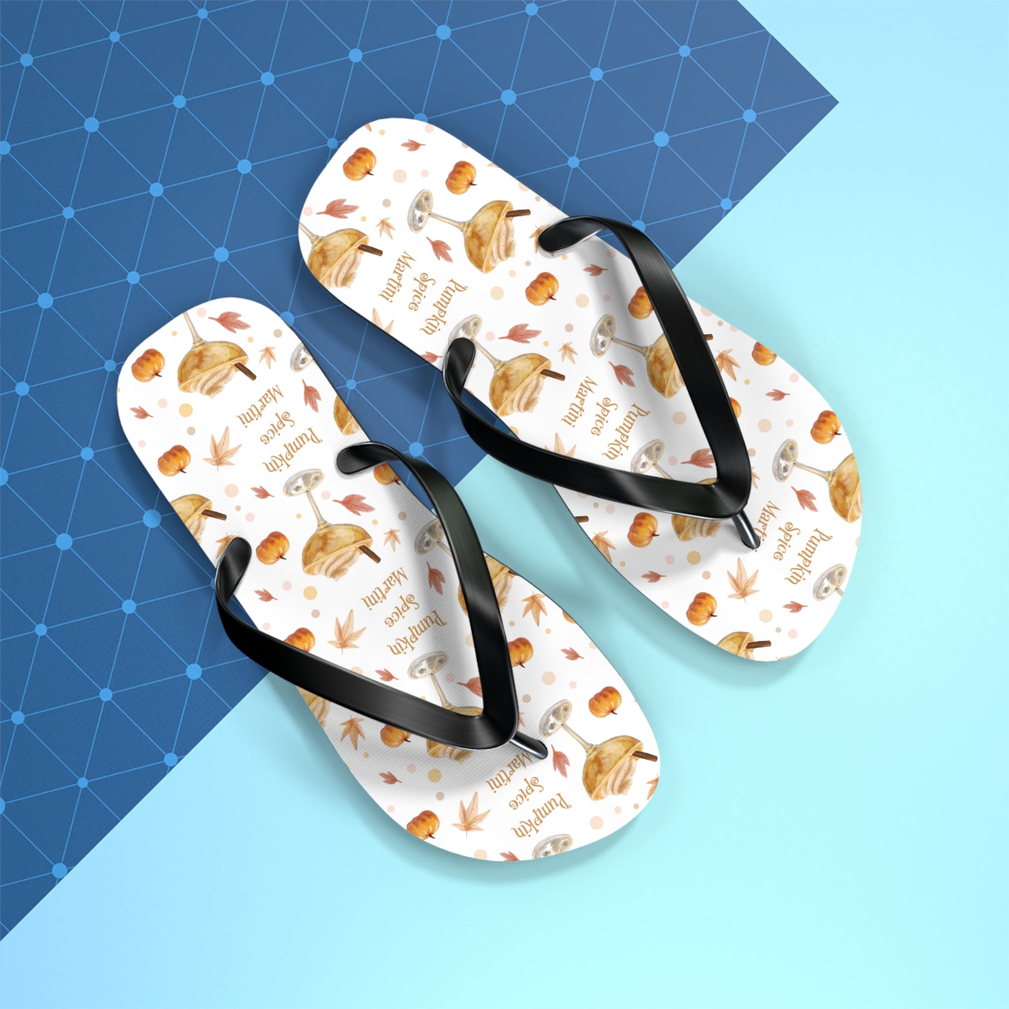 Pumpkin Spice Martini Flip Flops — White Pumpkin Collection Inspired Design