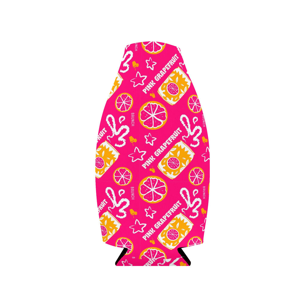 Pink Grapefruit Fruit Brunch Zip-Up Bottle Cooler Sleeve - Pink Grapefruit Collection Inspired Design