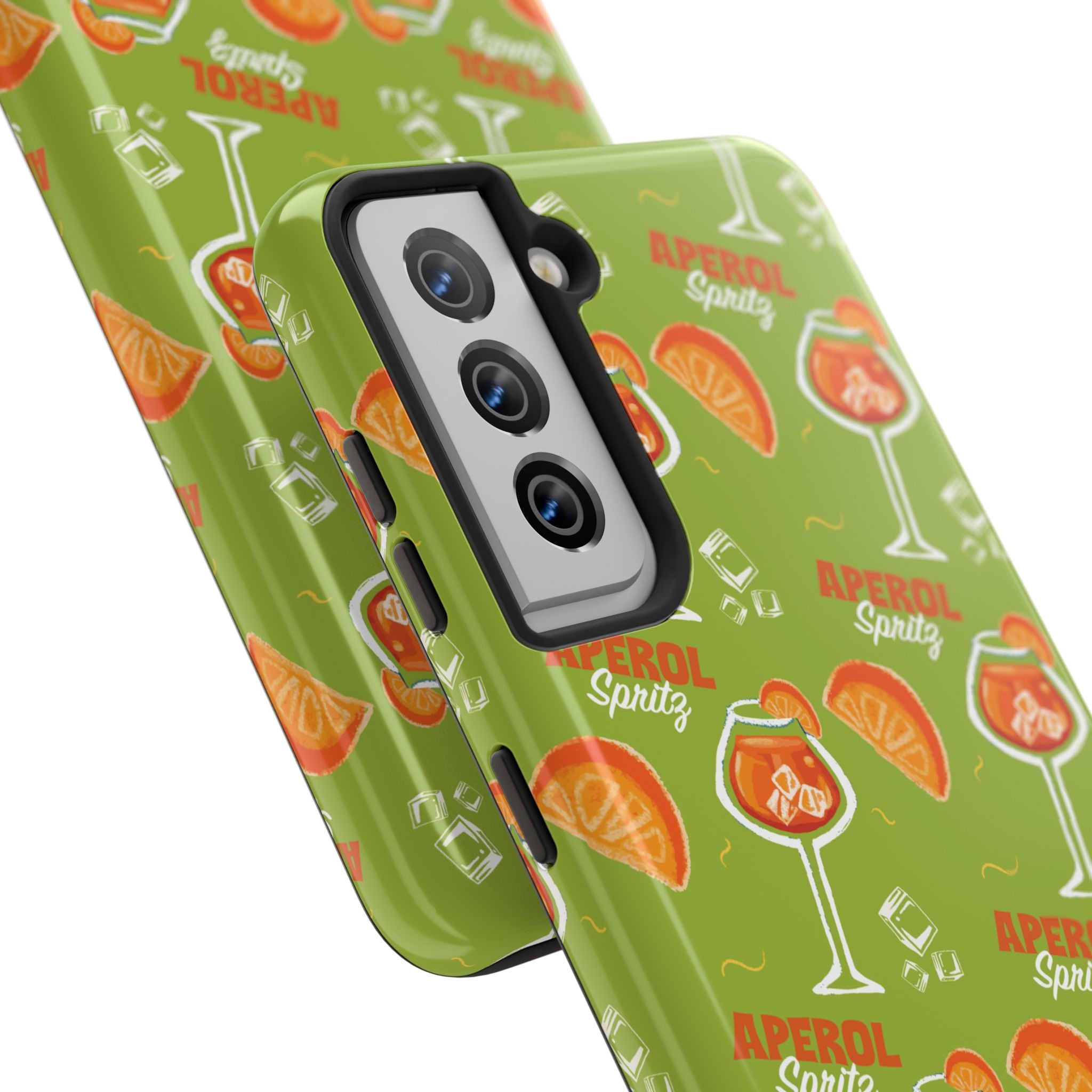 Aperol Spritz Pattern Tough Phone Case — Green Spritz Collection Inspired Design