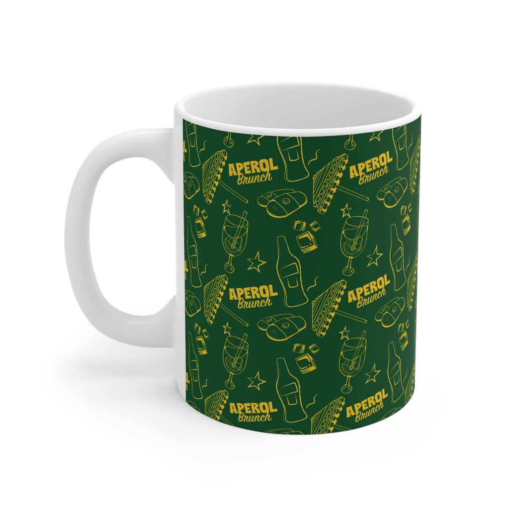 Aperol Brunch 11oz Coffee Mug — Green Brunch Collection Inspired Design