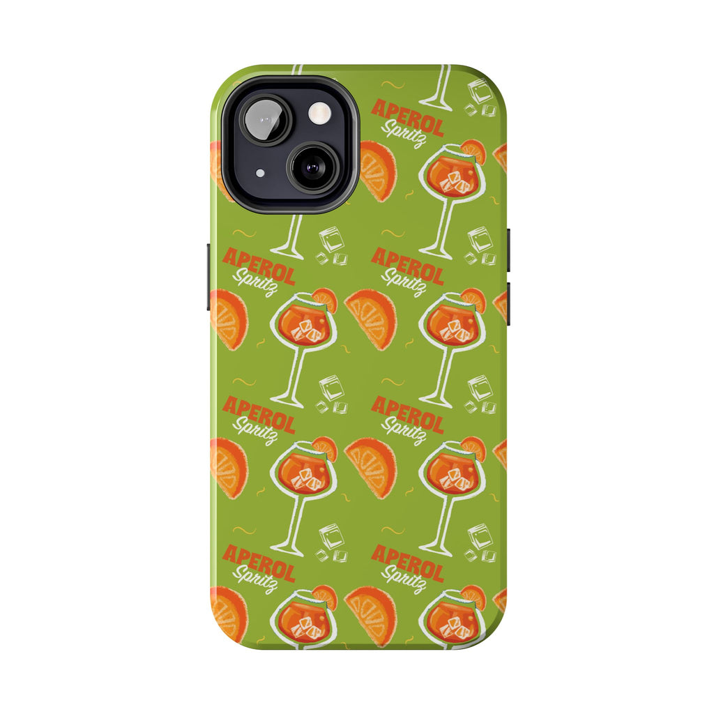 Aperol Spritz Pattern Tough Phone Case — Green Spritz Collection Inspired Design