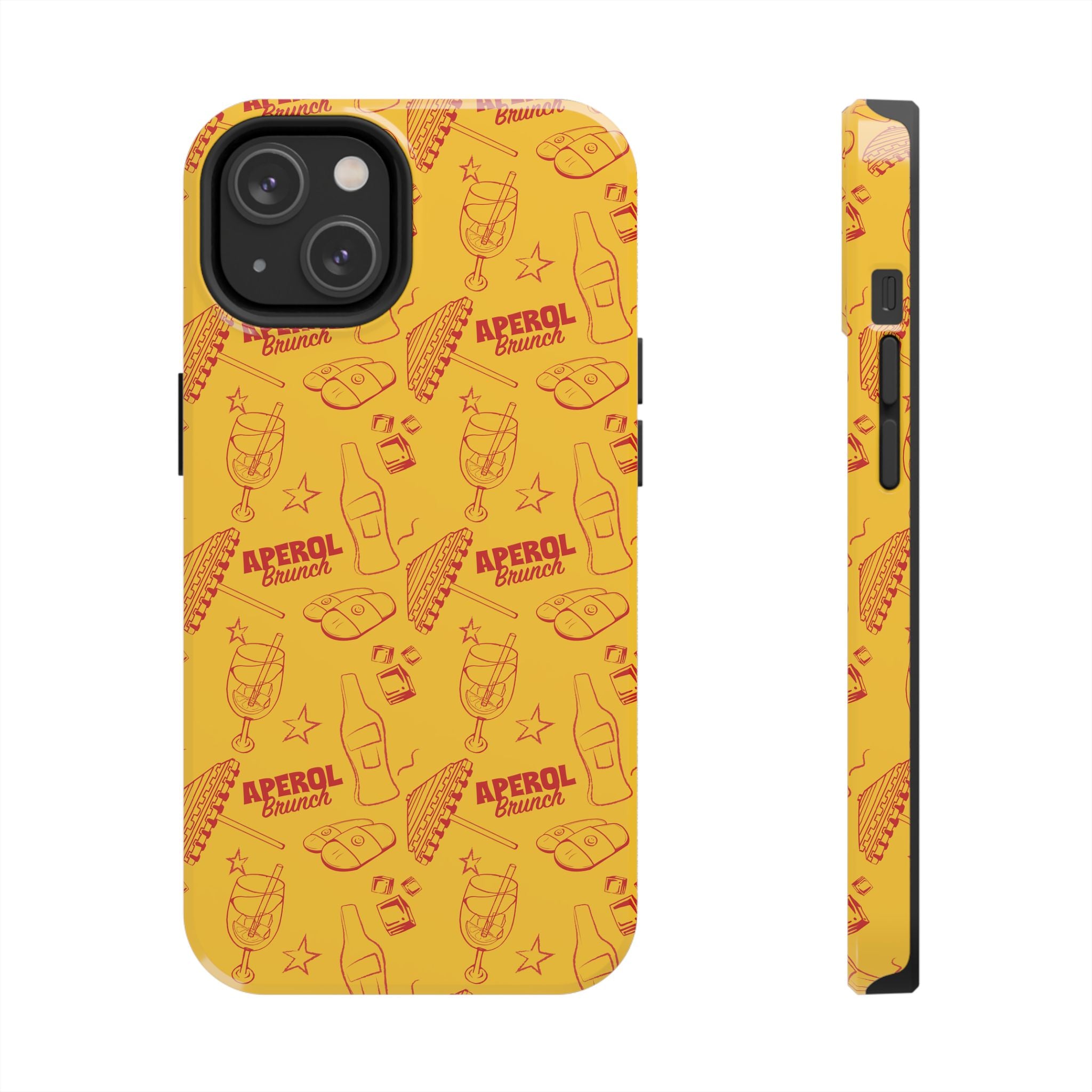 Aperol Brunch Tough Phone Case — Aperol Yellow Patterned Protective Cover