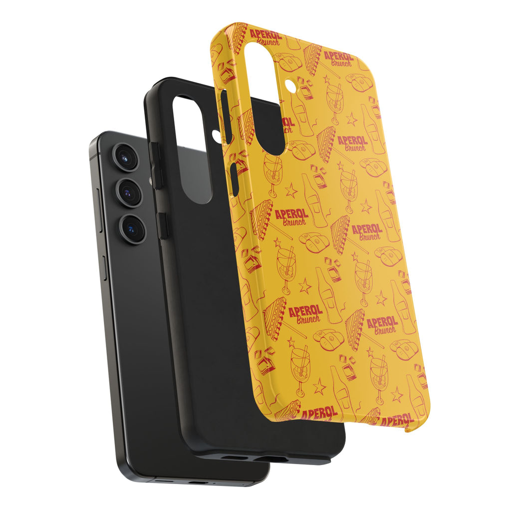 Aperol Brunch Tough Phone Case — Aperol Yellow Patterned Protective Cover