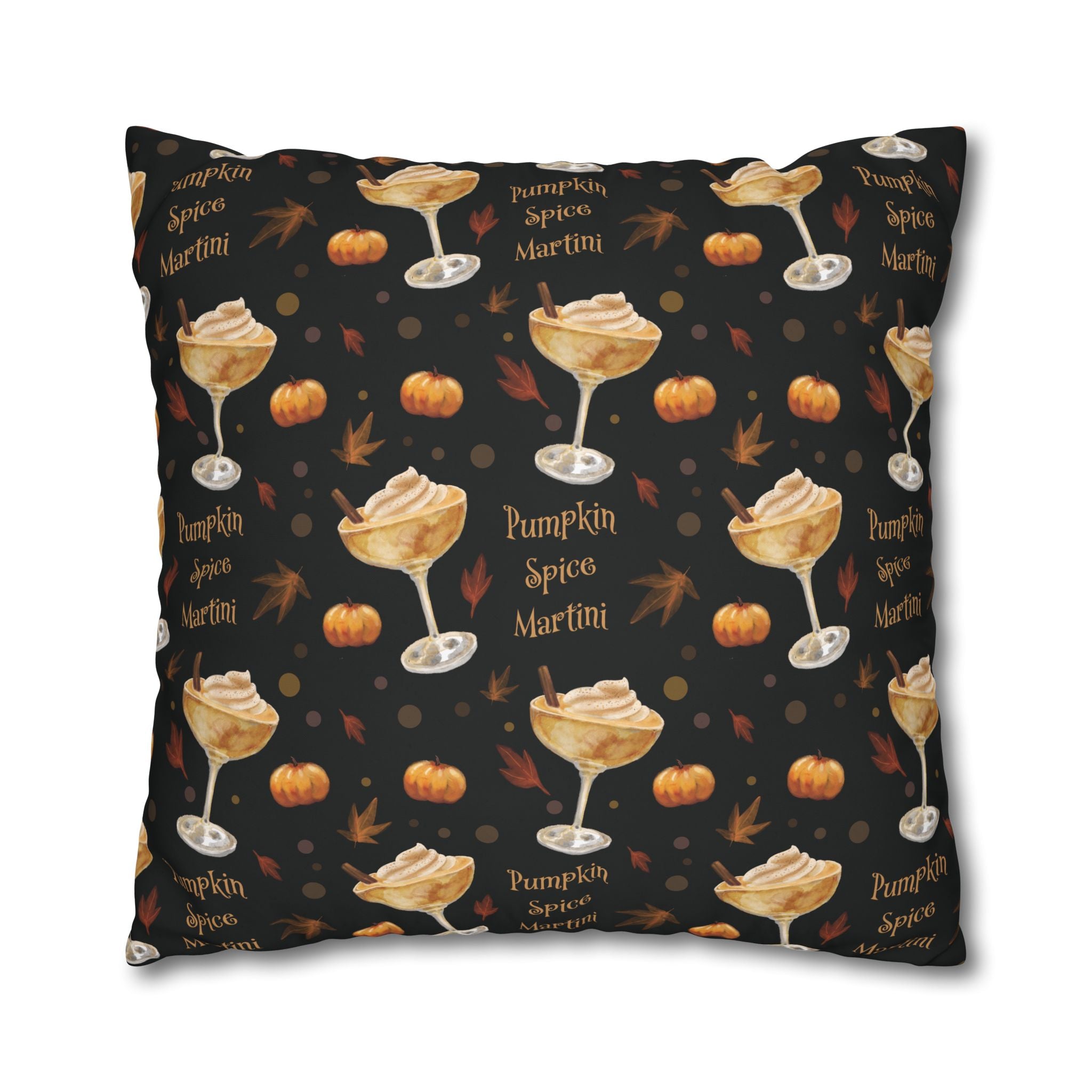 Pumpkin Spice Martini Pillowcase — Black Pumpkin Collection Inspired Design