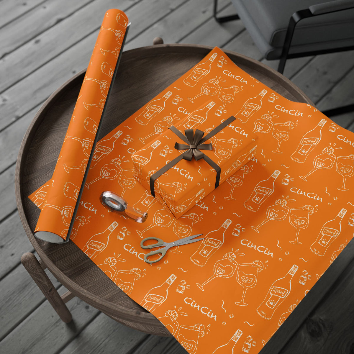 Cin Cin Peel Wrapping Paper Roll — Orange Cin Cin Collection Inspired Design