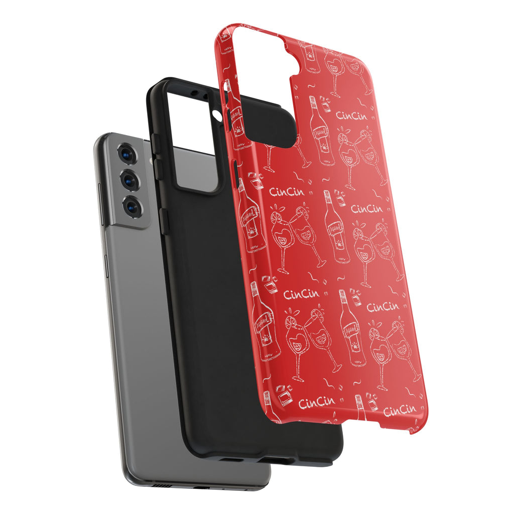 Cin Cin Spritz Tough Phone Case — Red Citrus Cocktail Pattern