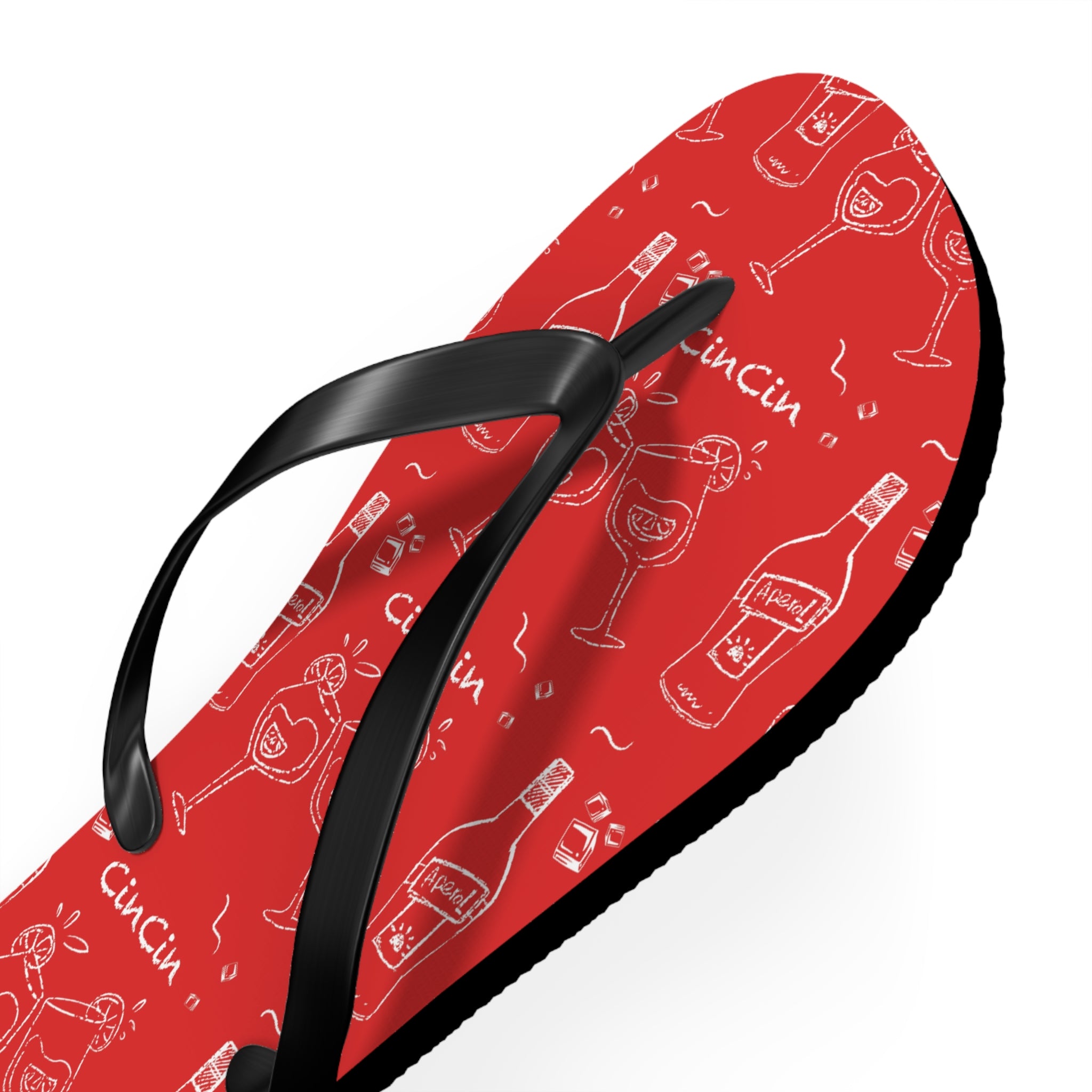 CinCin Red Collection Flip Flops – Red Aperol Inspired Design